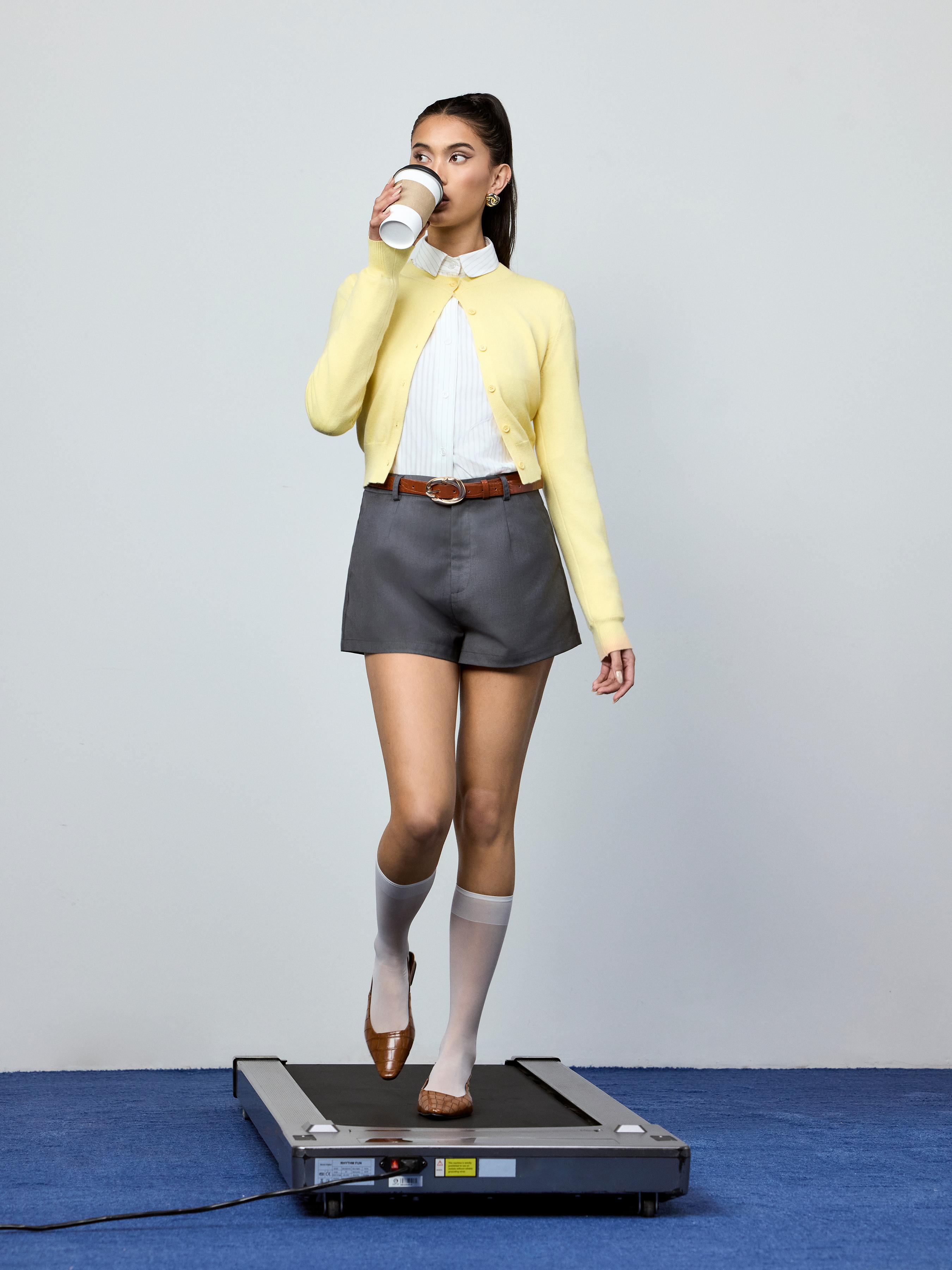 Knit Round Neckline Button Cardigan by CIDER