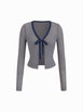 Knit Textured Striped V-neck Long Sleeve Tie Front Top by CIDER Knit Textured Striped V-neck Long Sleeve Tie Front Top by CIDER