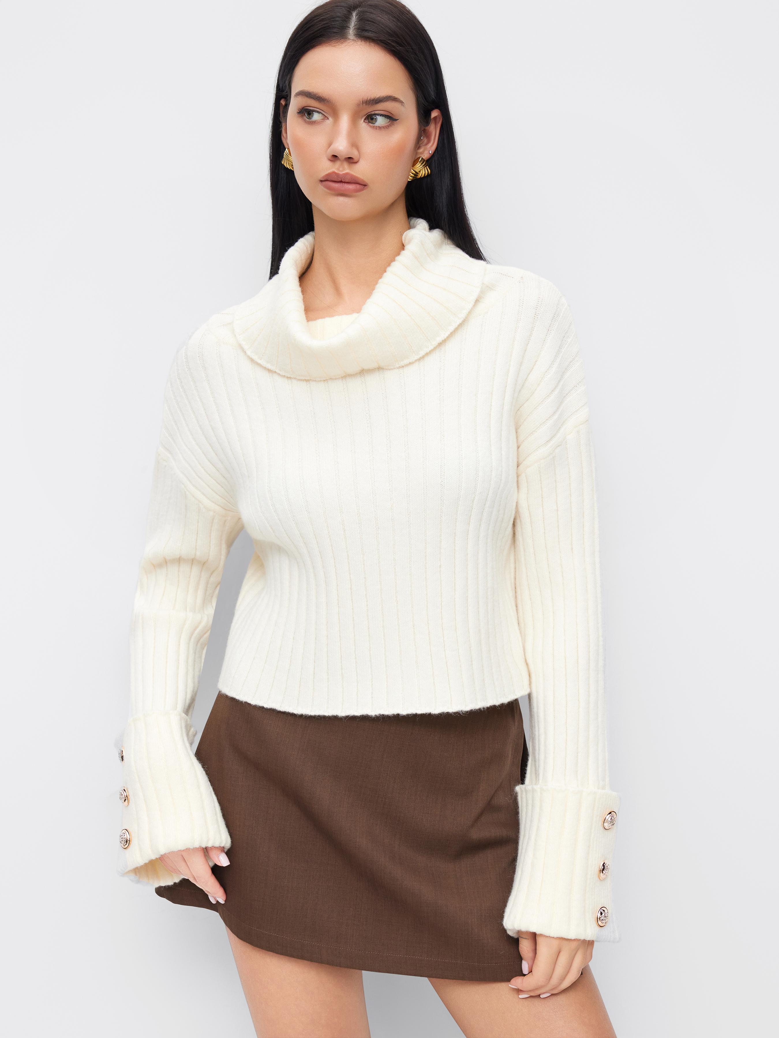 Knit Turtleneck Long Sleeve Top by CIDER