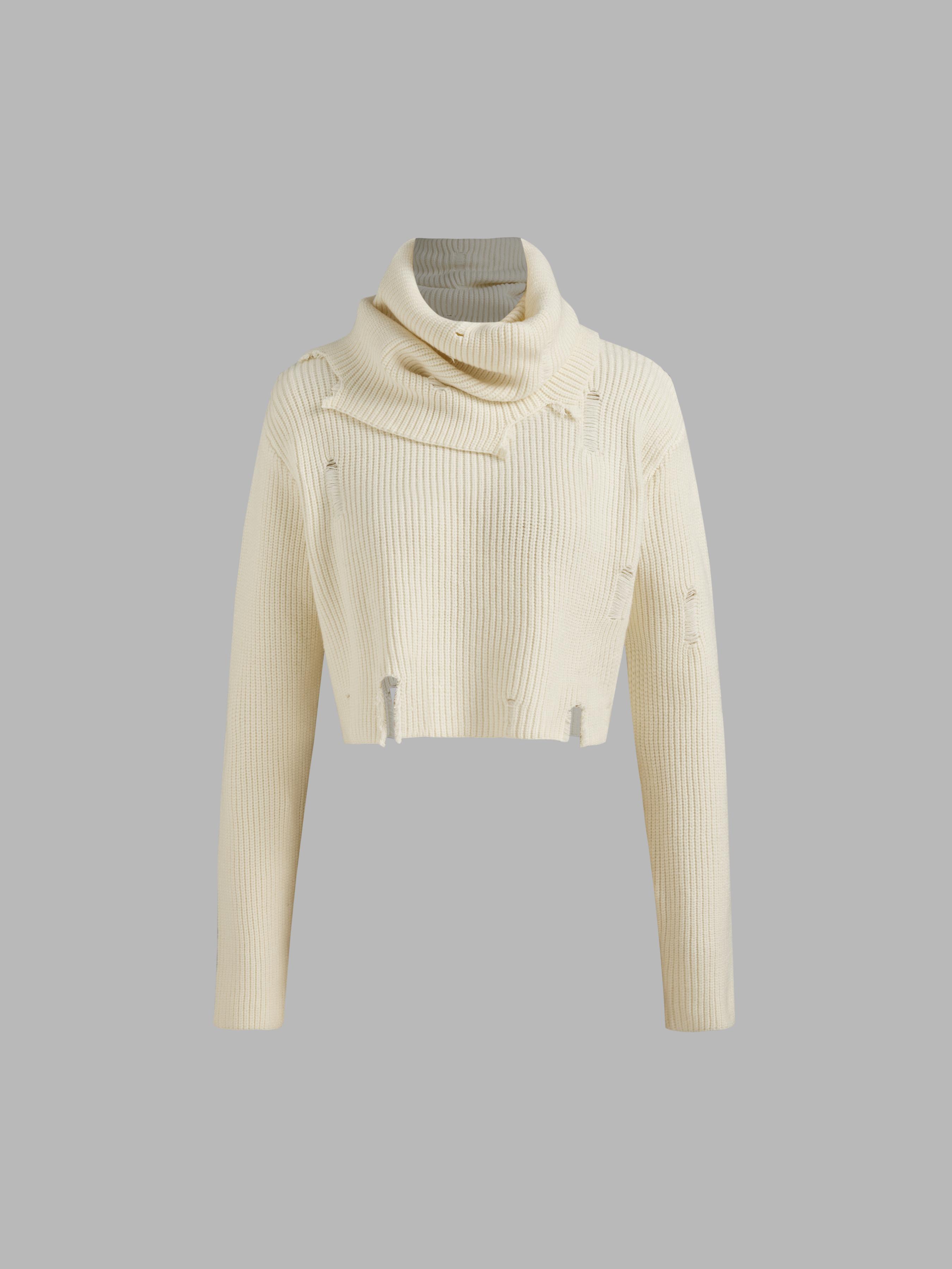 Knit Turtleneck Solid Hollow Out Long Sleeve Top by CIDER