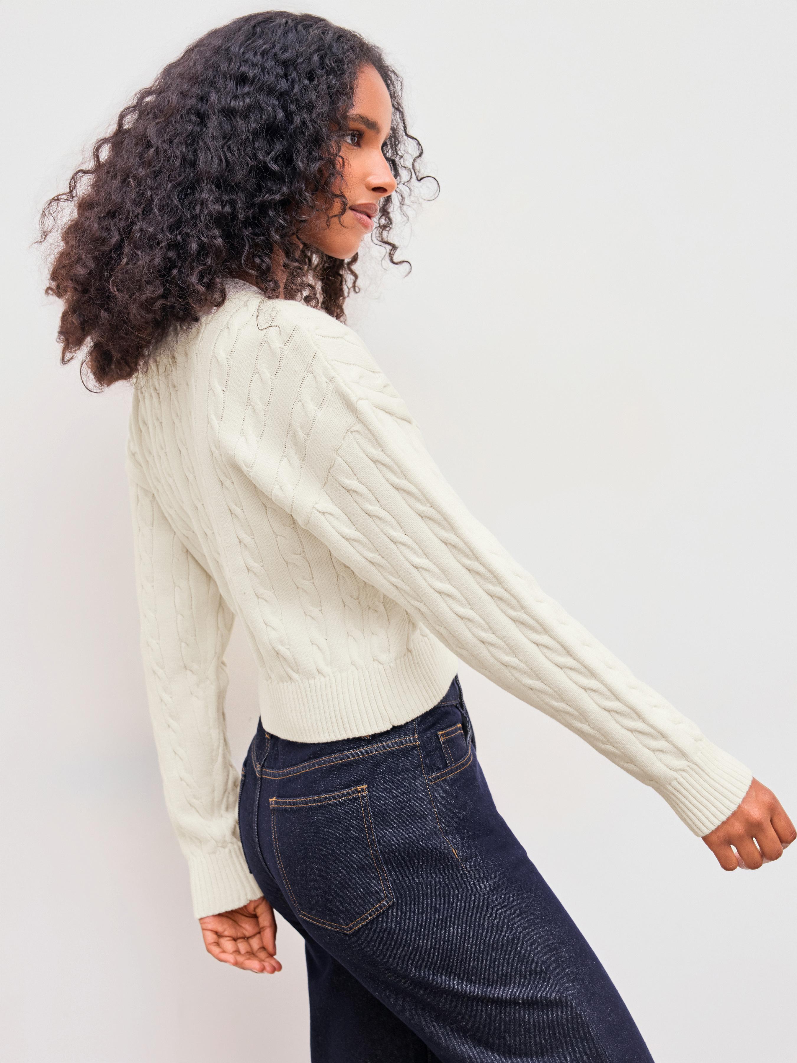 Knit V-neck Solid Texture Button Cardigan by CIDER