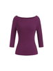 Knit Wool-blend Boat Neck Mid-length Sleeve Ribbed Top by CIDER Knit Wool-blend Boat Neck Mid-length Sleeve Ribbed Top by CIDER