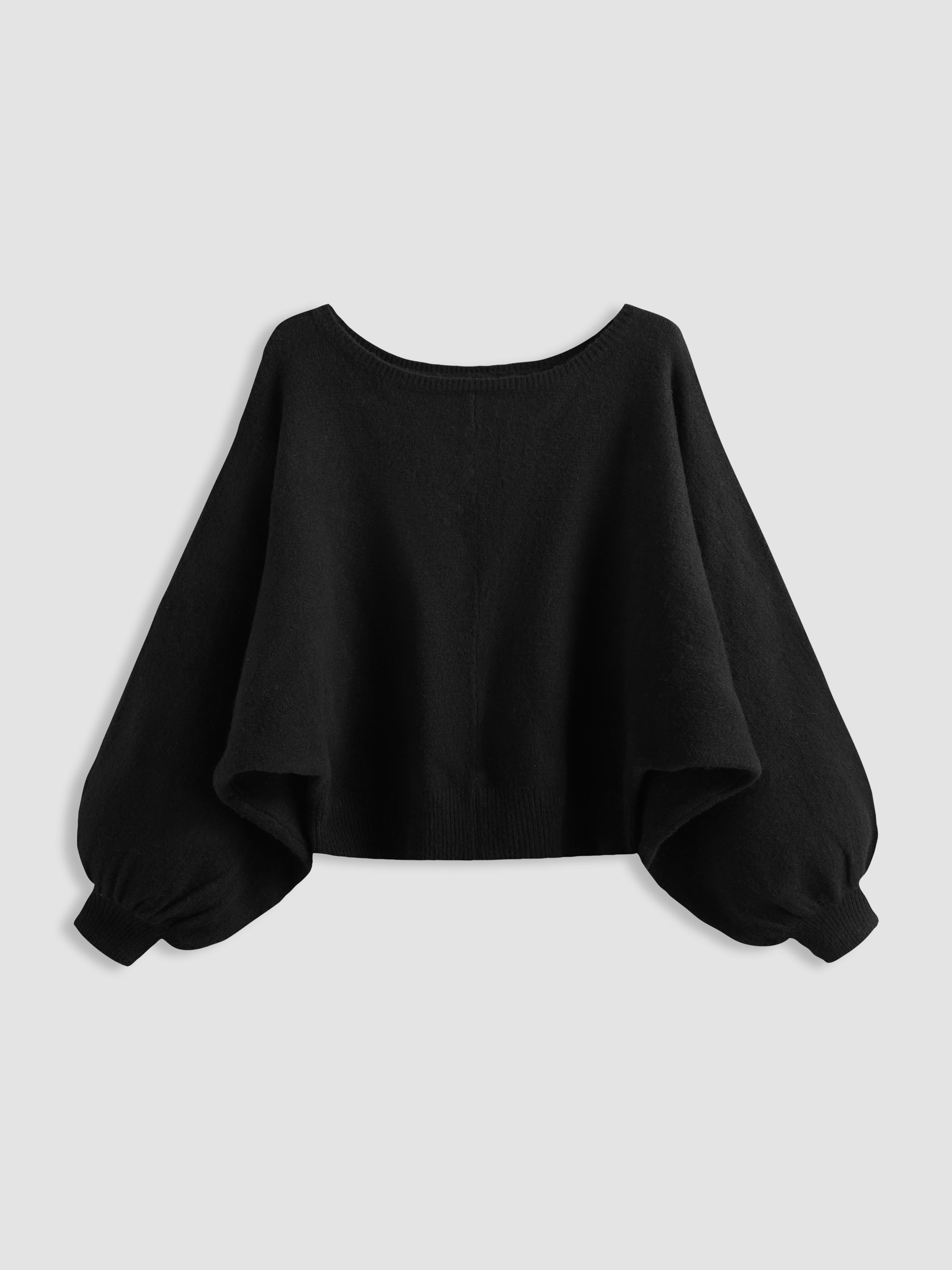 Knit Wool-blend Boat Neck Striped Oversized Sweater Curve & Plus by CIDER