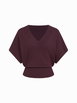 Knit Wool-blend V-neck Batwing Sleeve Short Sleeve Top by CIDER Knit Wool-blend V-neck Batwing Sleeve Short Sleeve Top by CIDER