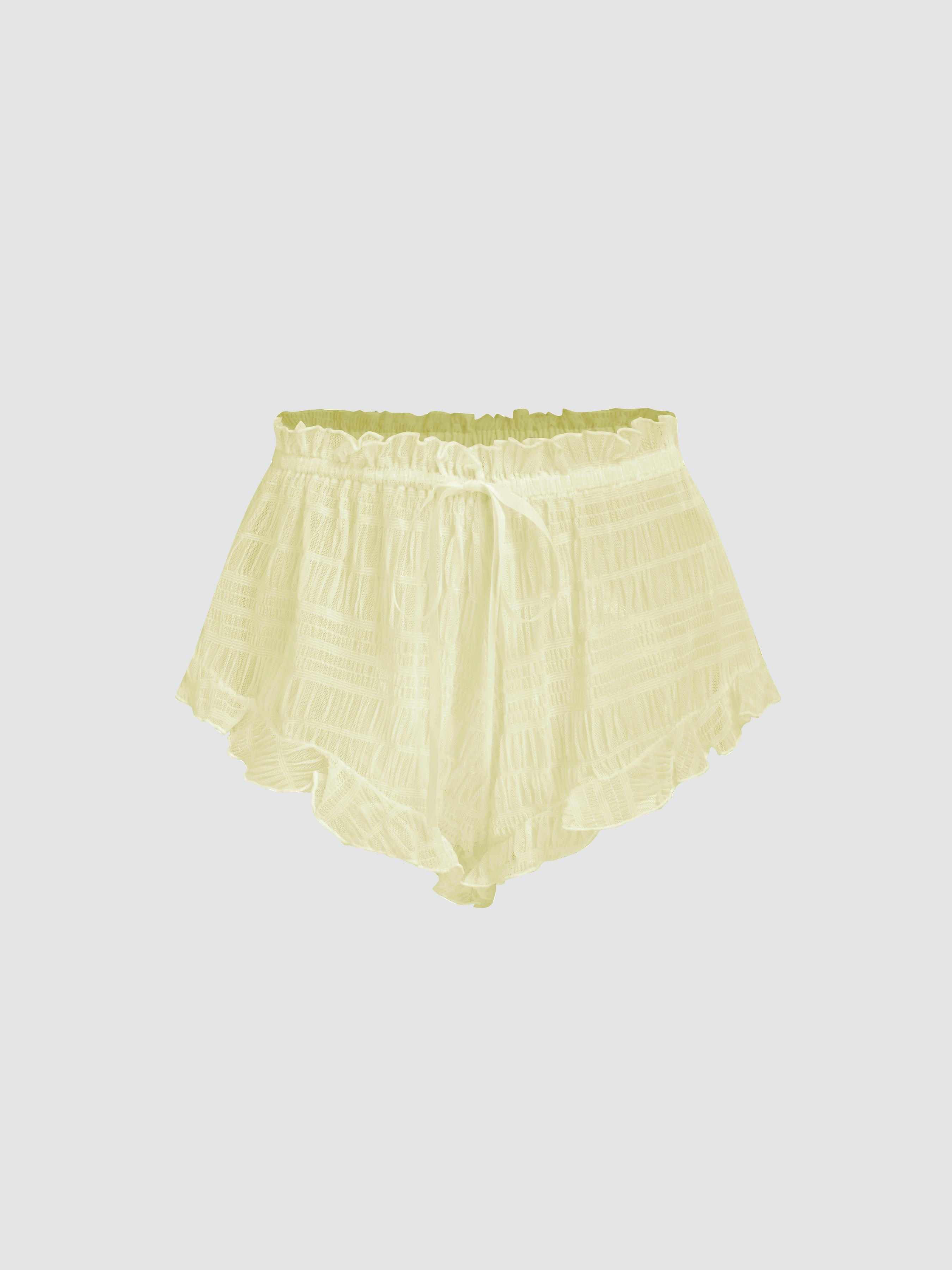 Knotted Lettuce Trim Cover Up Shorts by CIDER