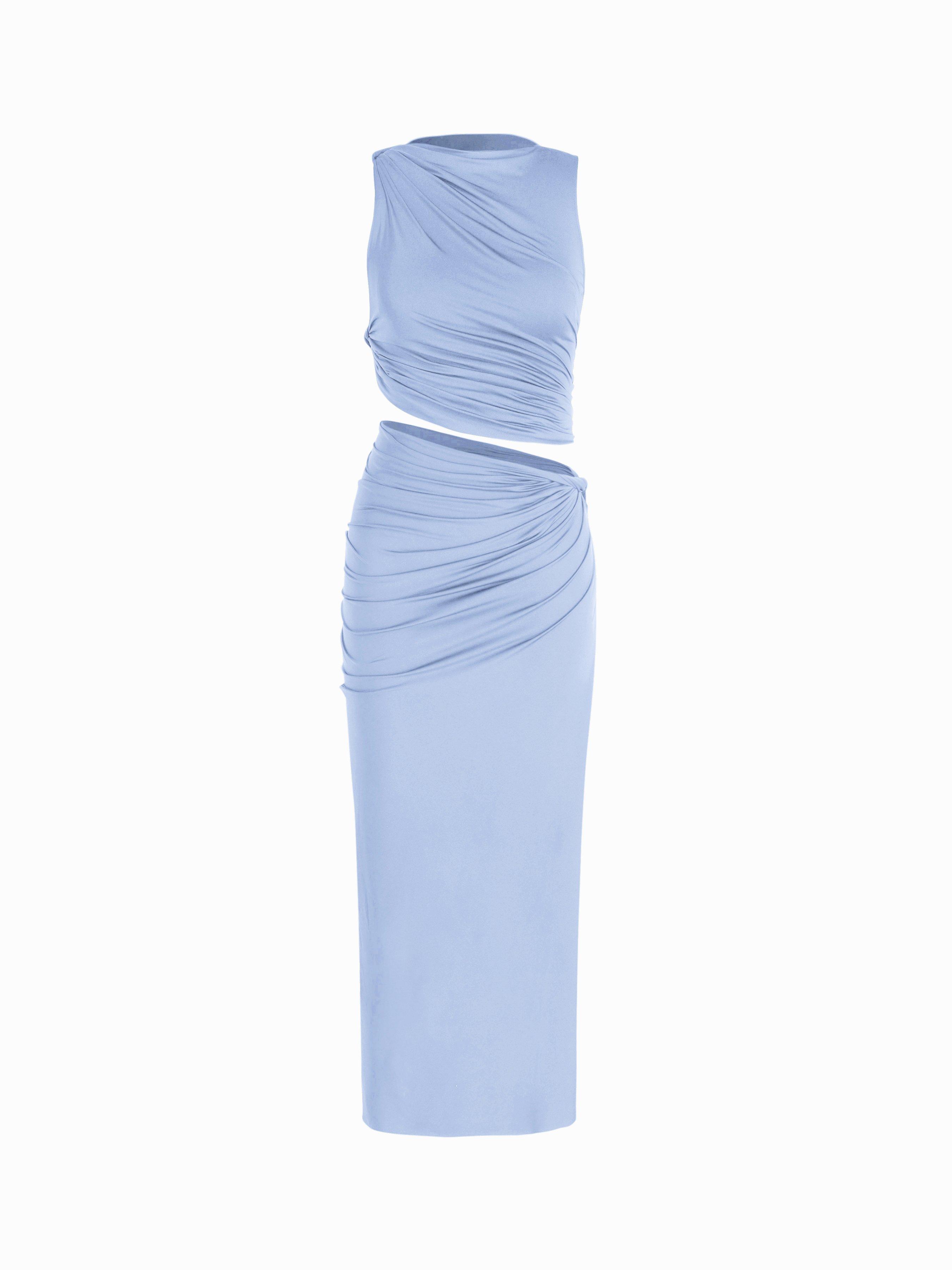 Knotted Ruched Crop Tank Top & Maxi Skirt Set by CIDER