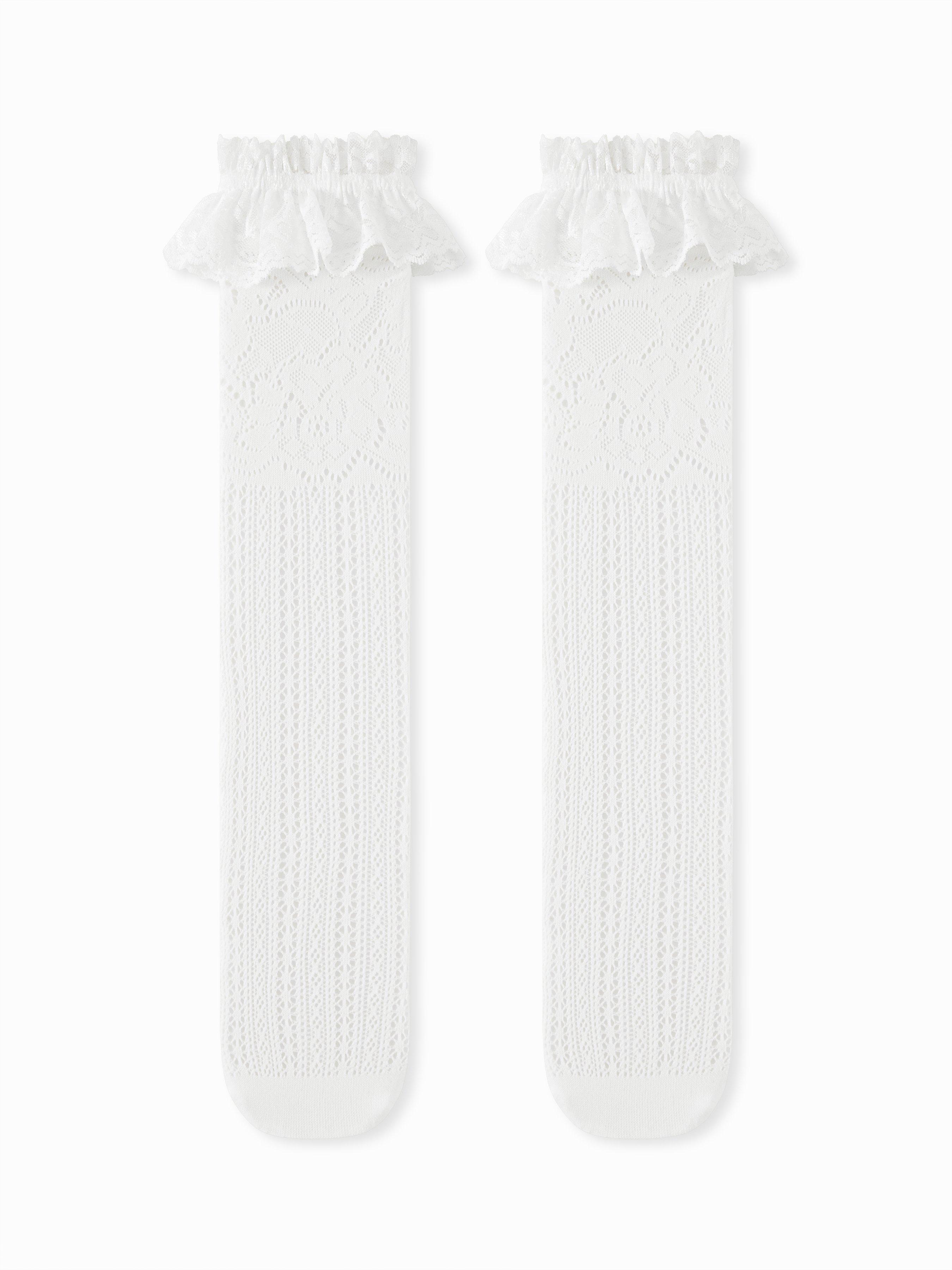 LACE TRIM OVER THE CALF SOCKS by CIDER