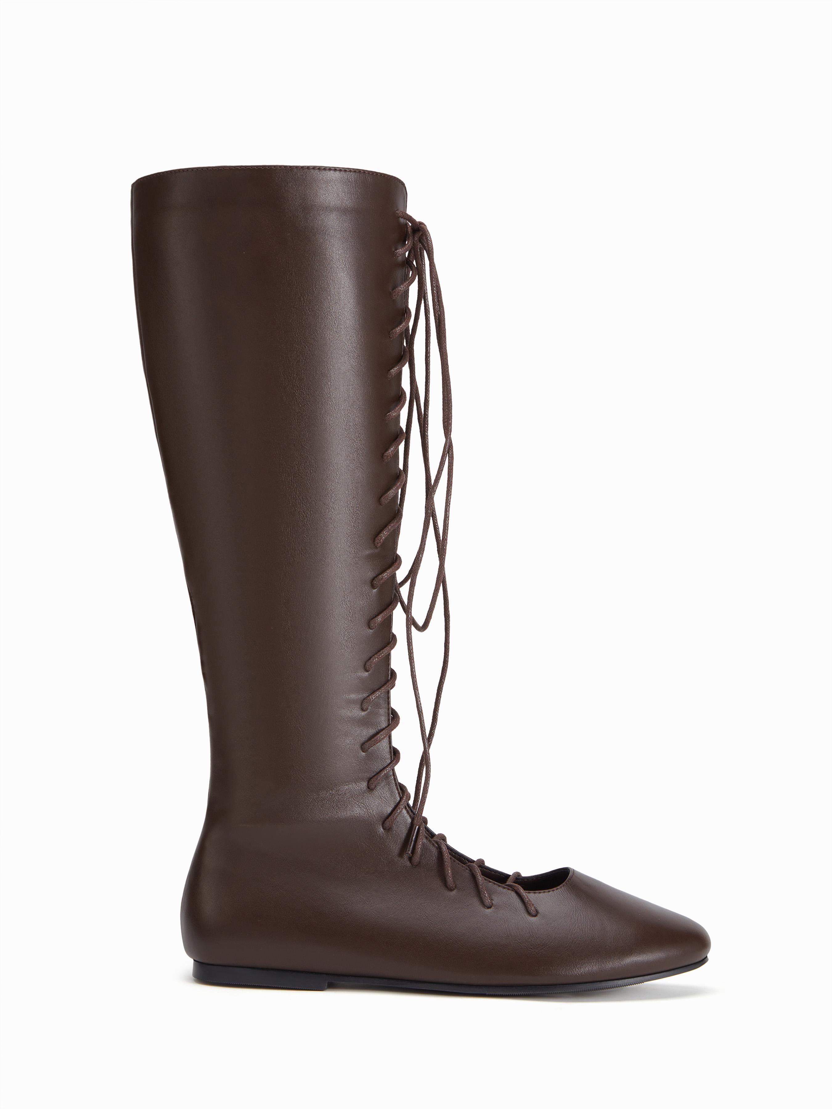LACE-UP KNEE HIGH BOOTS by CIDER