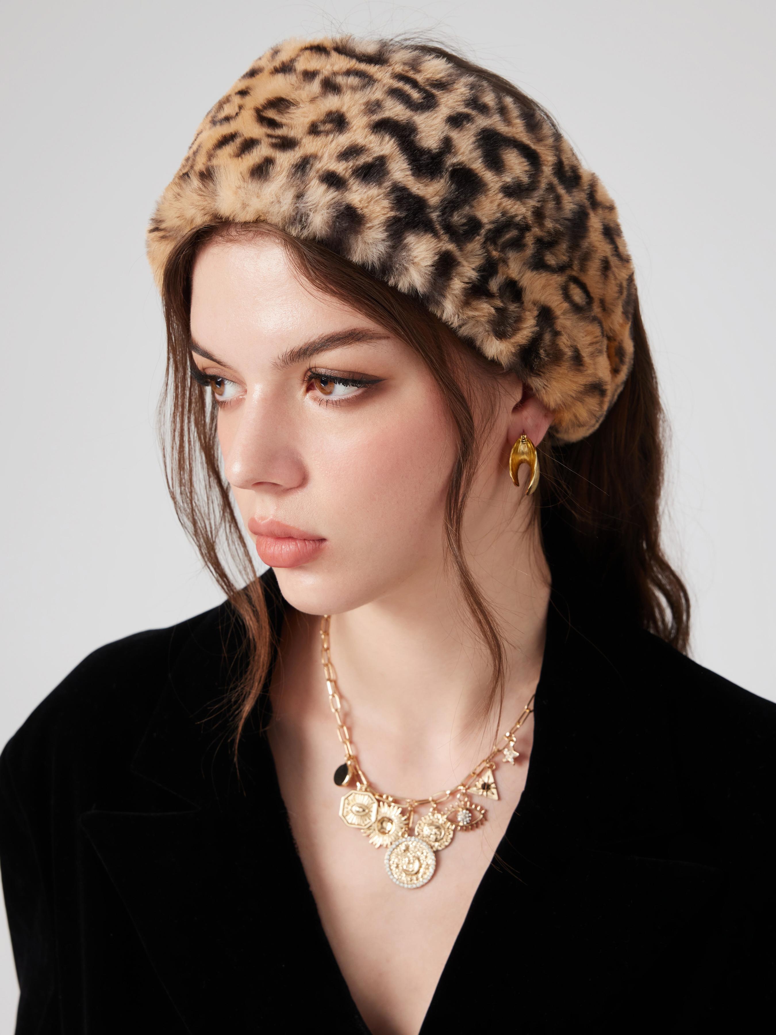 LEOPARD PRINT FUZZY HEADBAND by CIDER