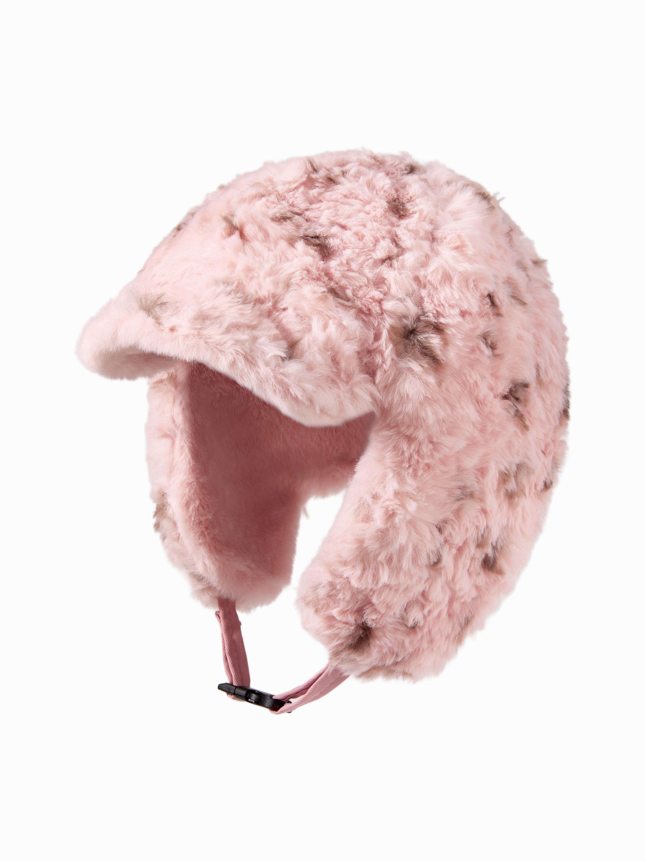 LEOPARD PRINT FUZZY TRAPPER HAT by CIDER