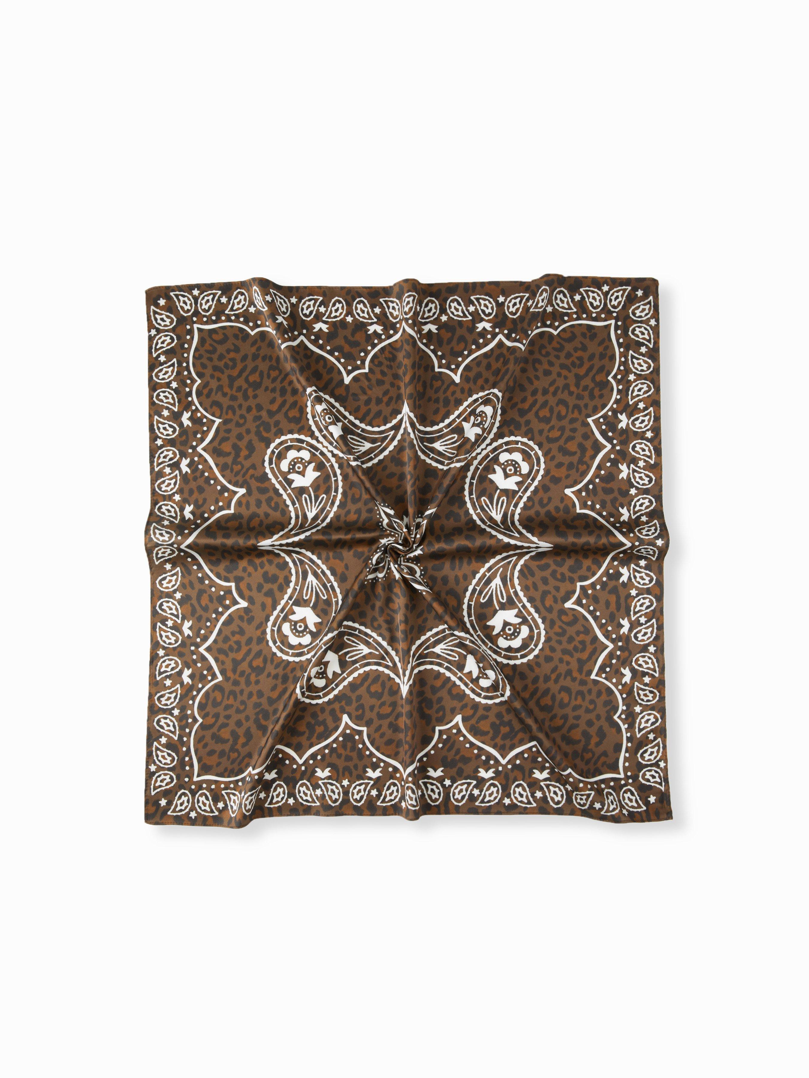 LEOPARD PRINT SQUARE HEADSCARF by CIDER