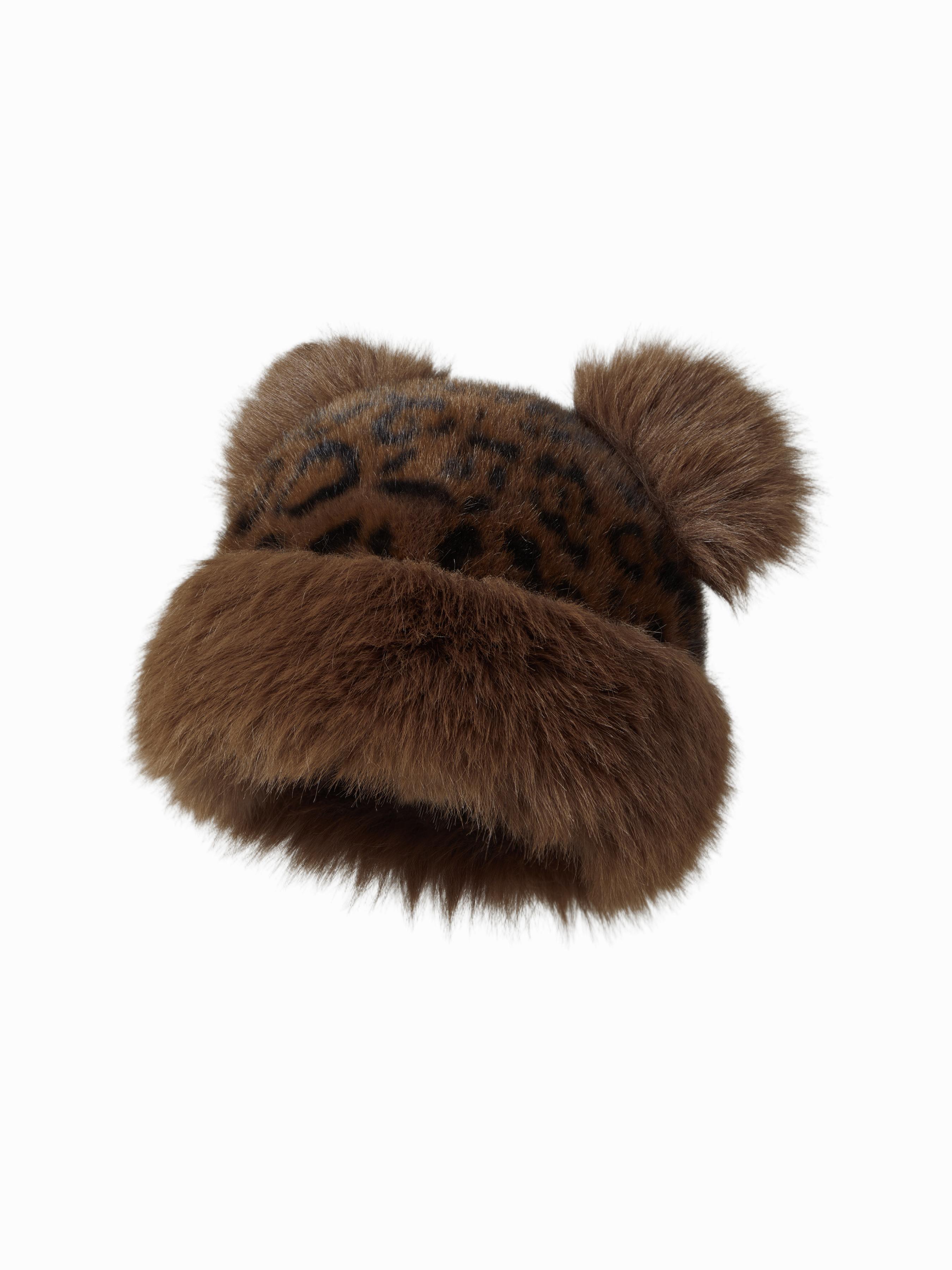 LEOPARD PRINT & BEAR EAR BUCKET HAT by CIDER