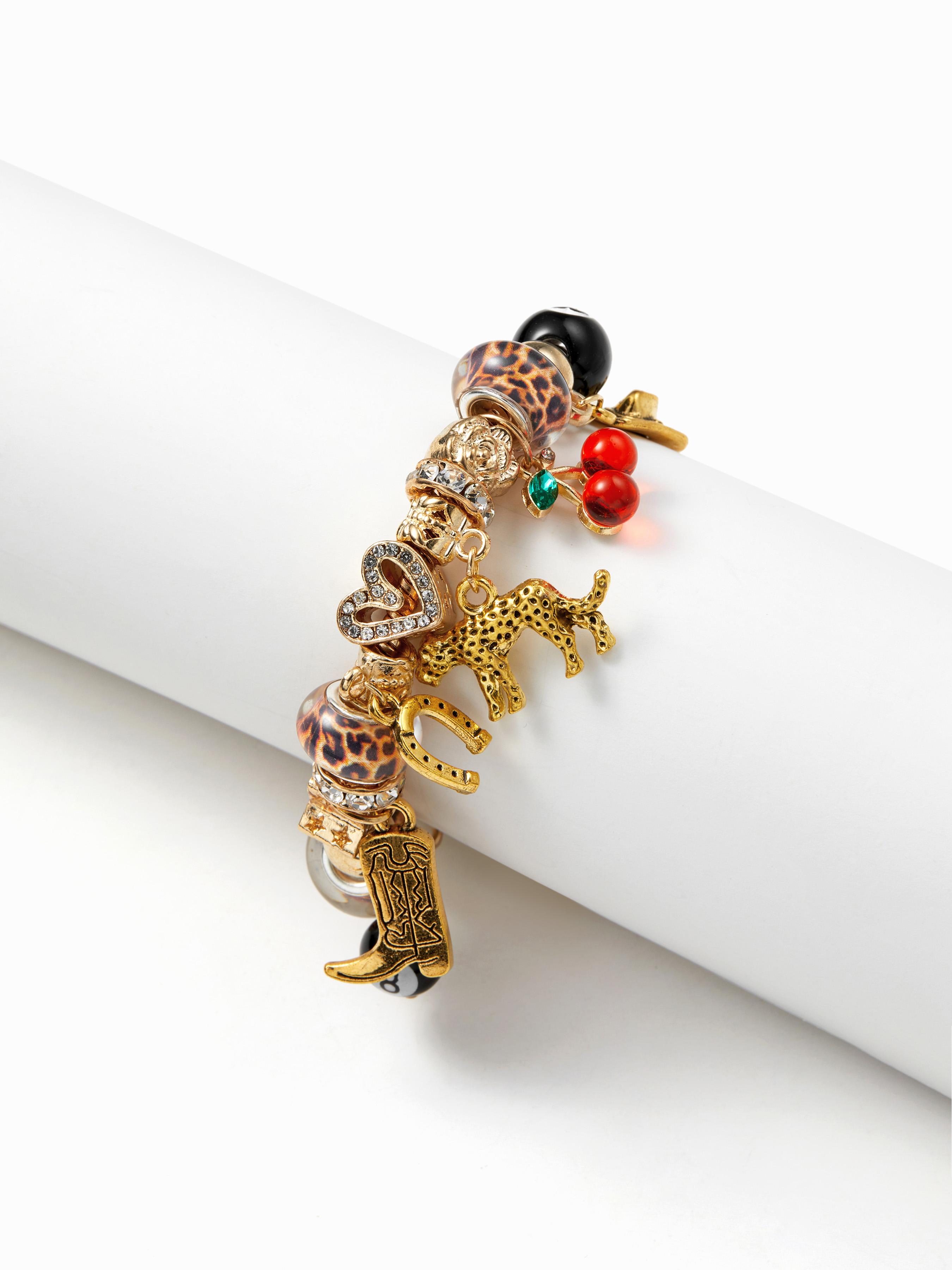 LEOPARD PRINT & BILLIARD BALL & CHERRY BRACELET by CIDER