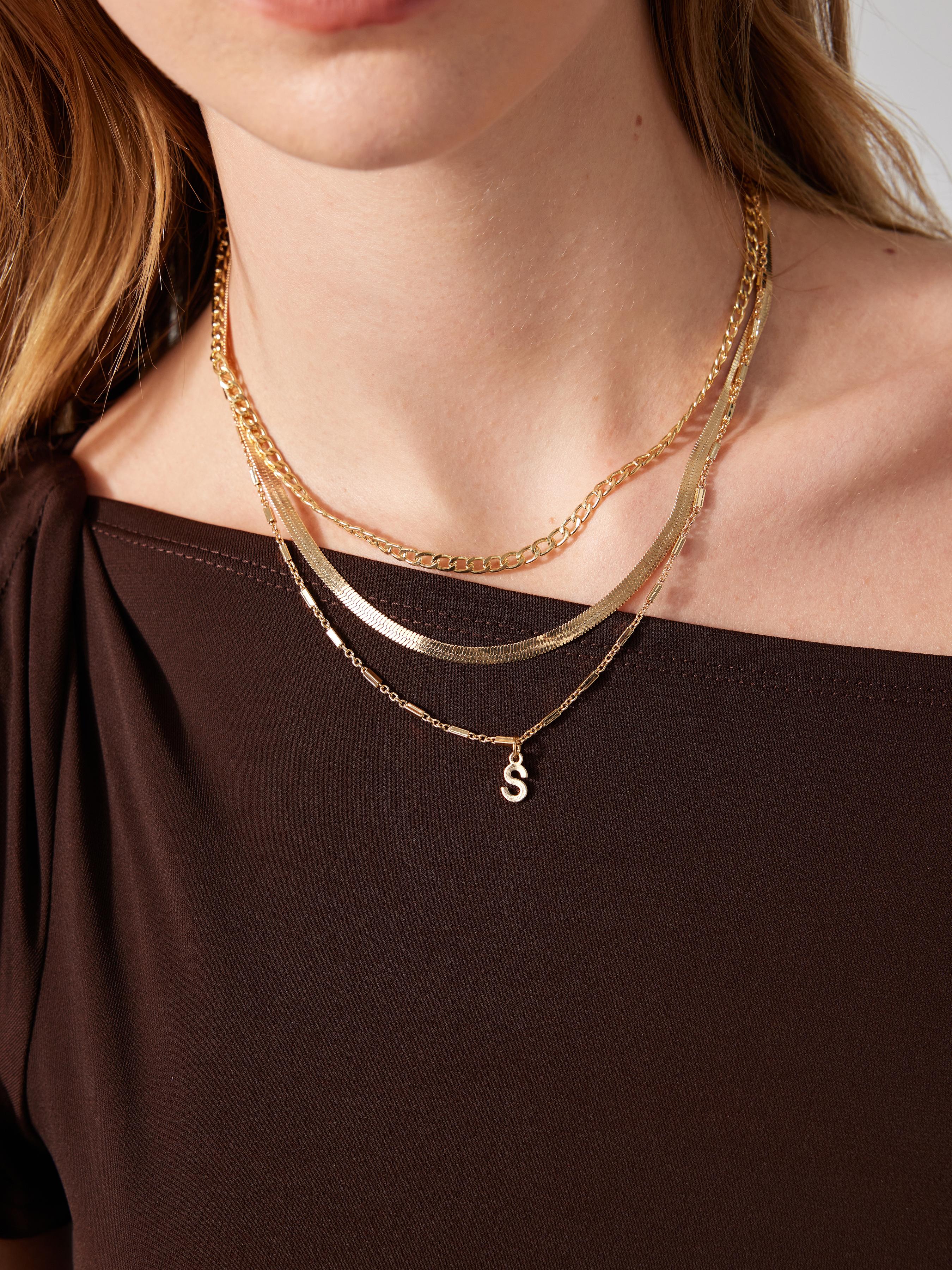 LETTER LAYERED NECKLACE by CIDER