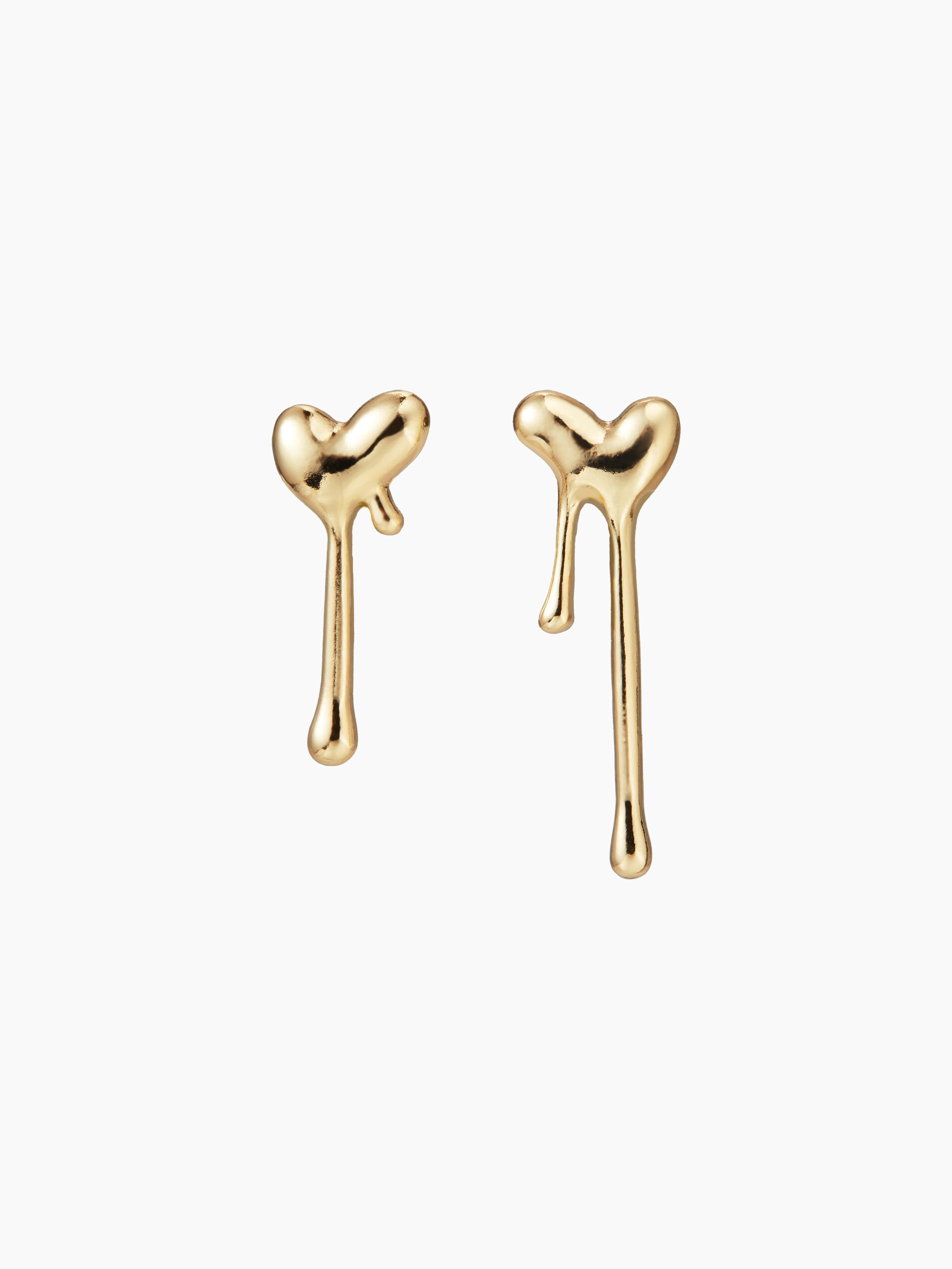 LIQUID HEART STUD EARRINGS by CIDER