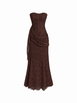 Lace Floral Bandeau Applique Mermaid Maxi Dress by CIDER