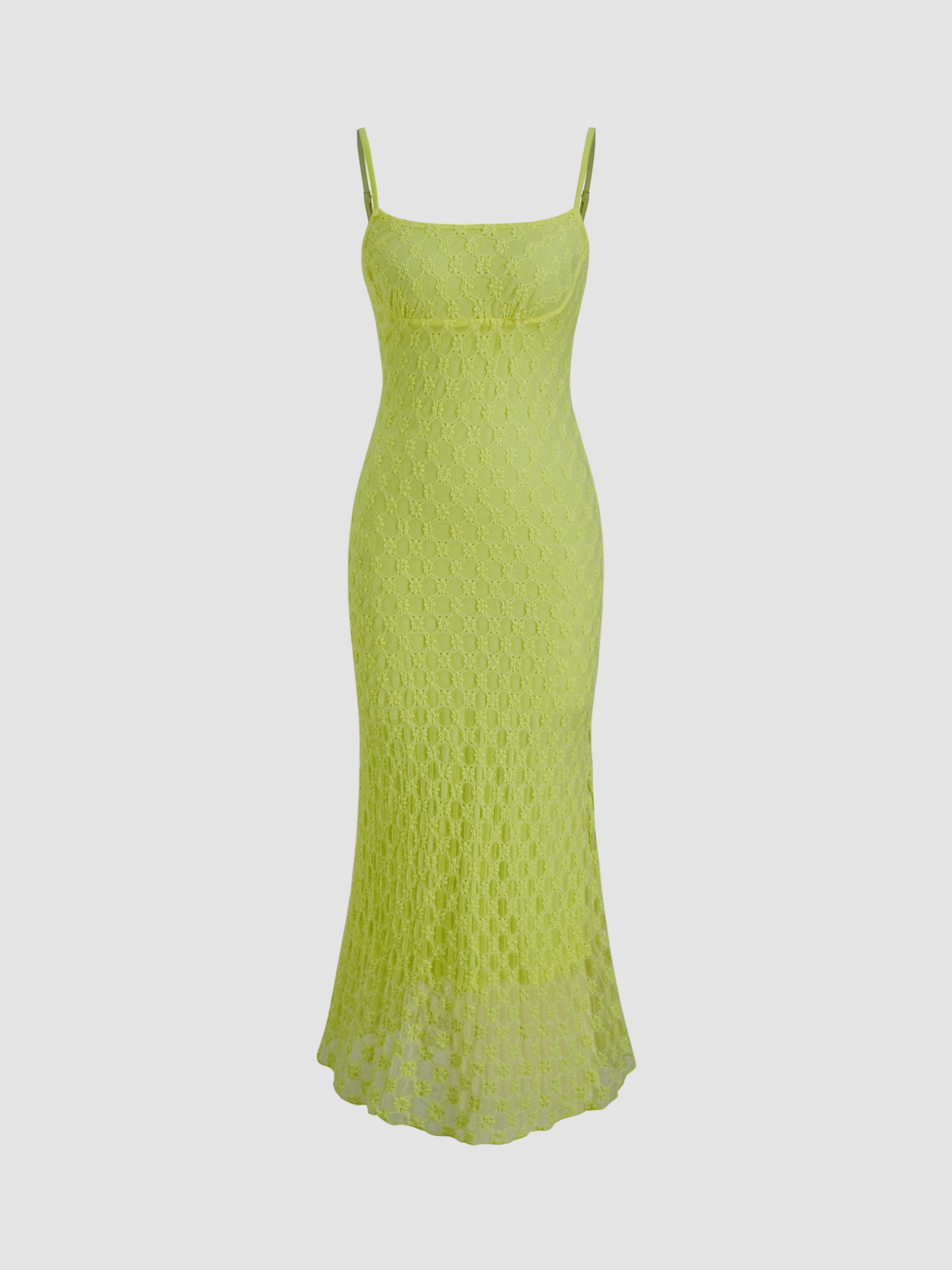 Lace Floral Mermaid Slip Maxi Dress by CIDER