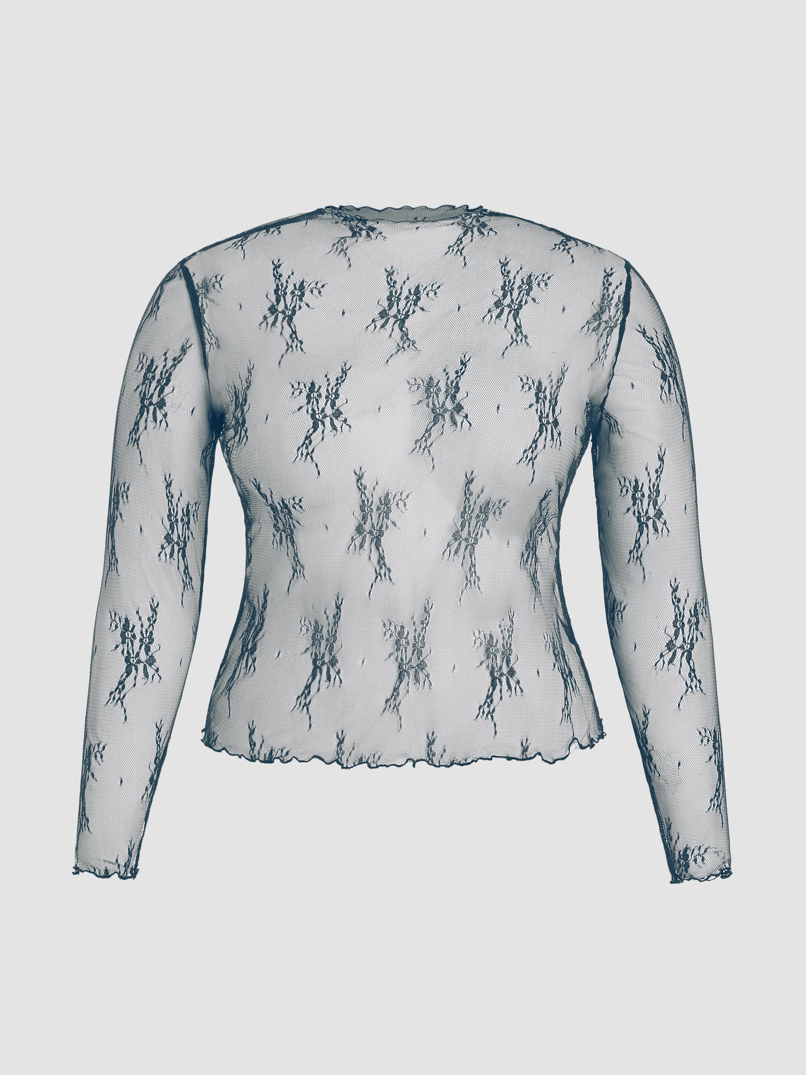 Lace Long Sleeve Top Curve & Plus by CIDER