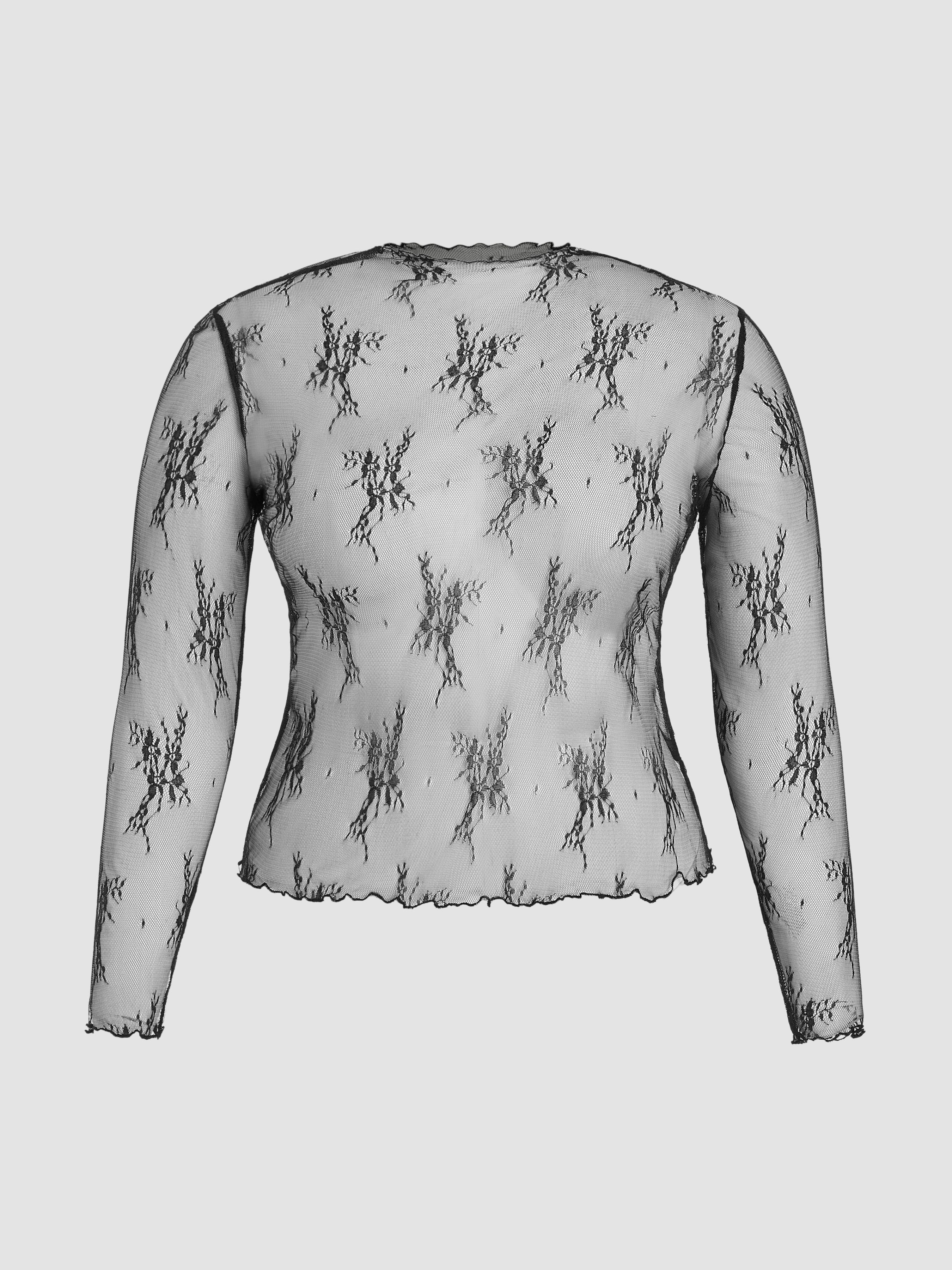 Lace Long Sleeve Top Curve & Plus by CIDER