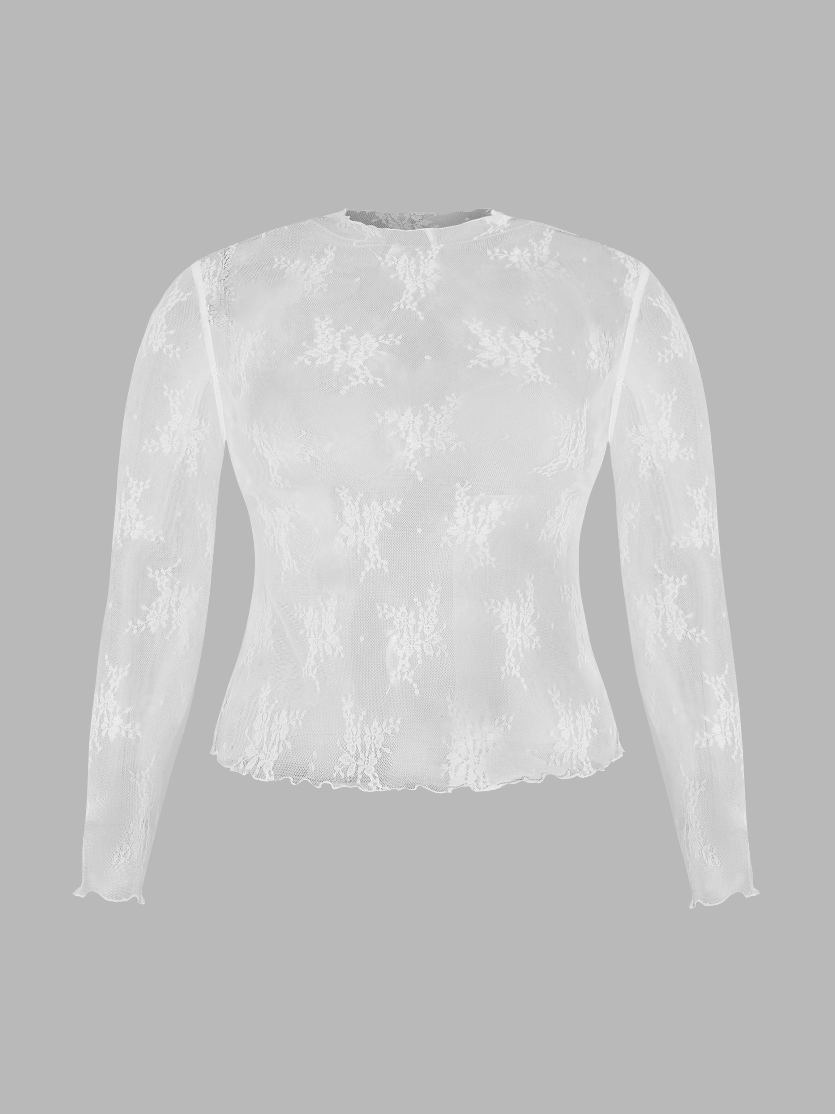 Lace Long Sleeve Top Curve & Plus by CIDER
