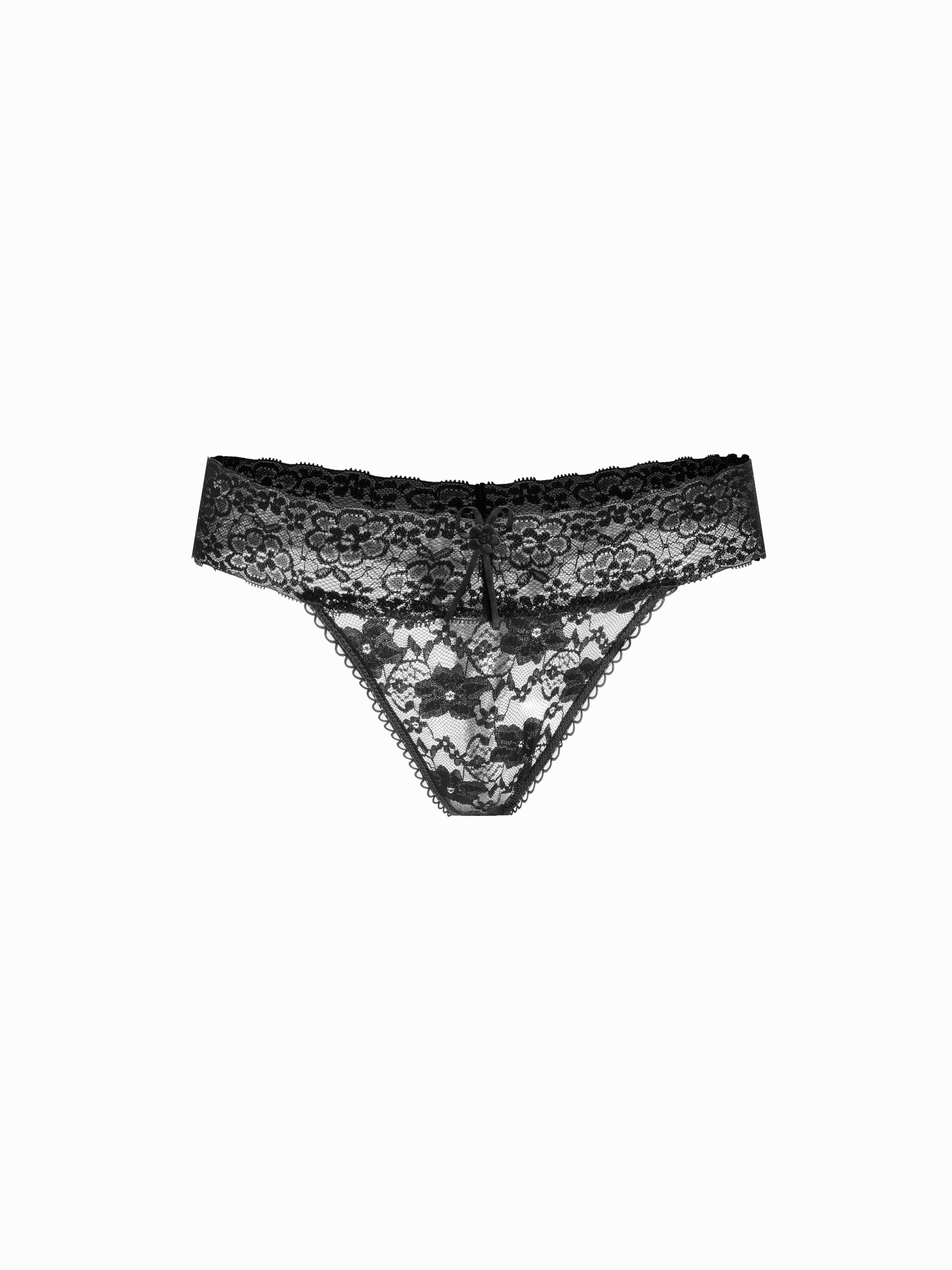 Lace Mid Rise Floral See-through Panty by CIDER