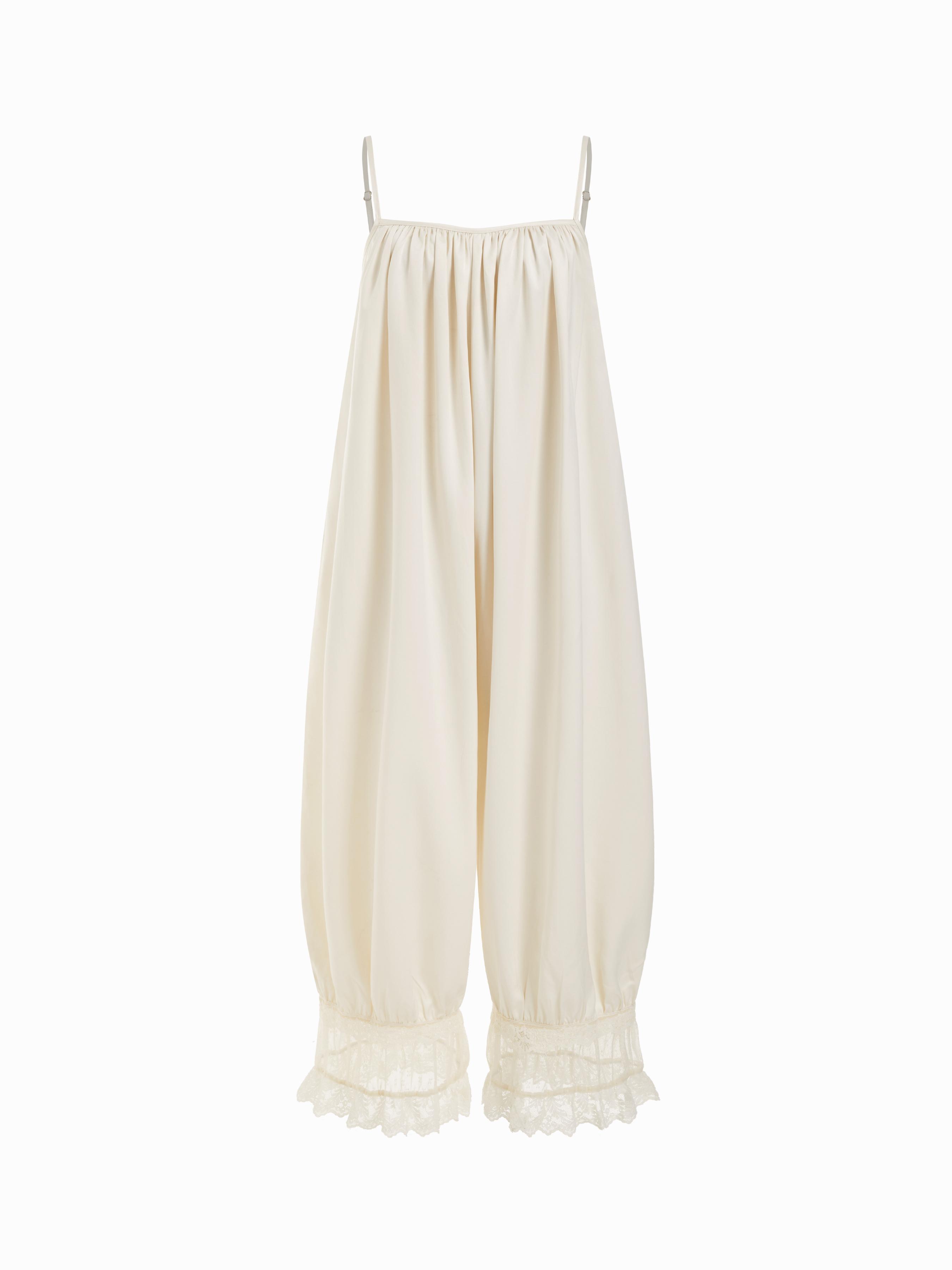 Lace Panel Mid Rise Bloomer Jumpsuit by CIDER