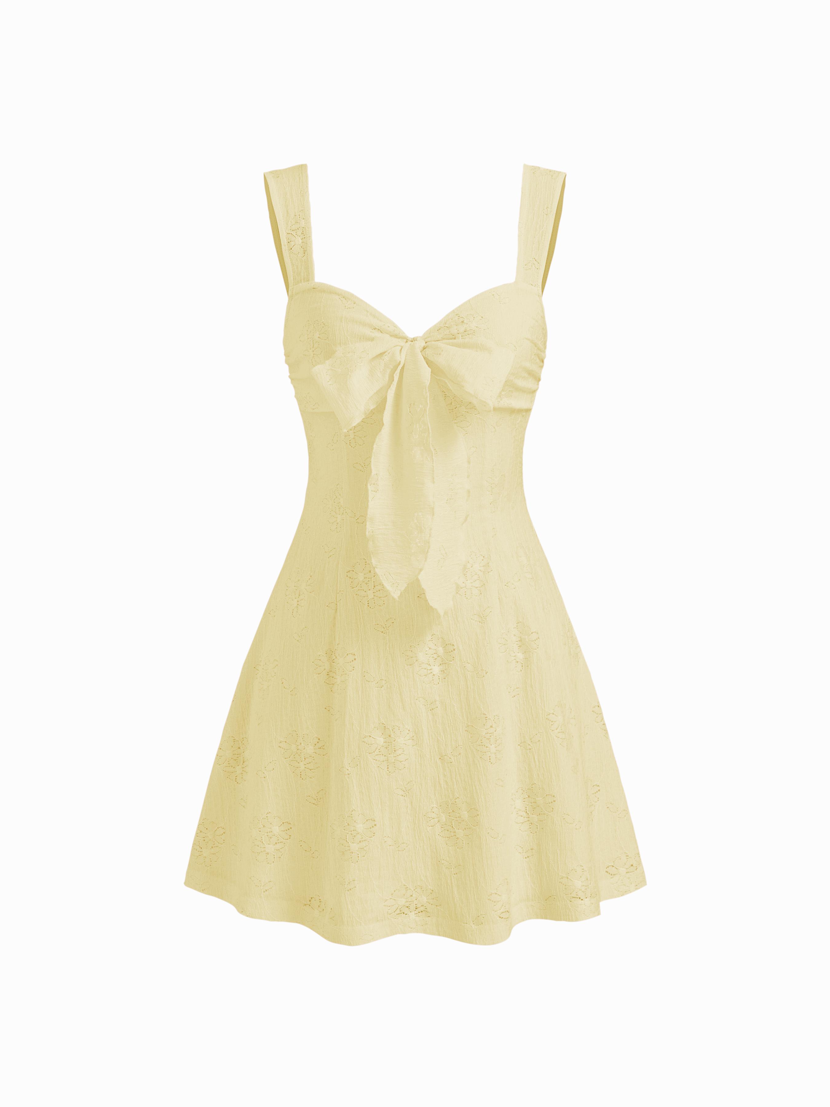 Lace Sweetheart Bowknot Cami Mini Dress by CIDER