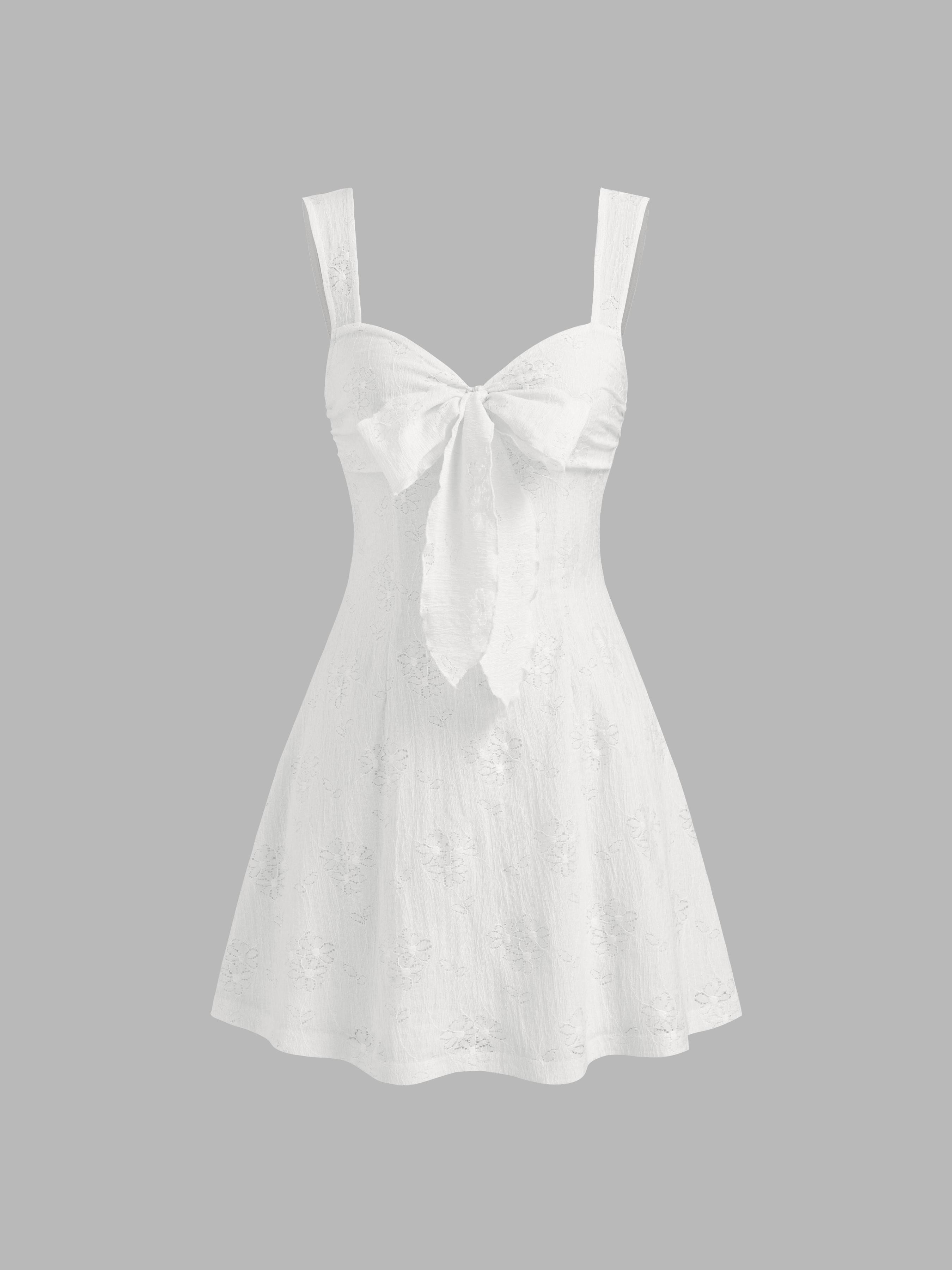 Lace Sweetheart Bowknot Cami Mini Dress by CIDER