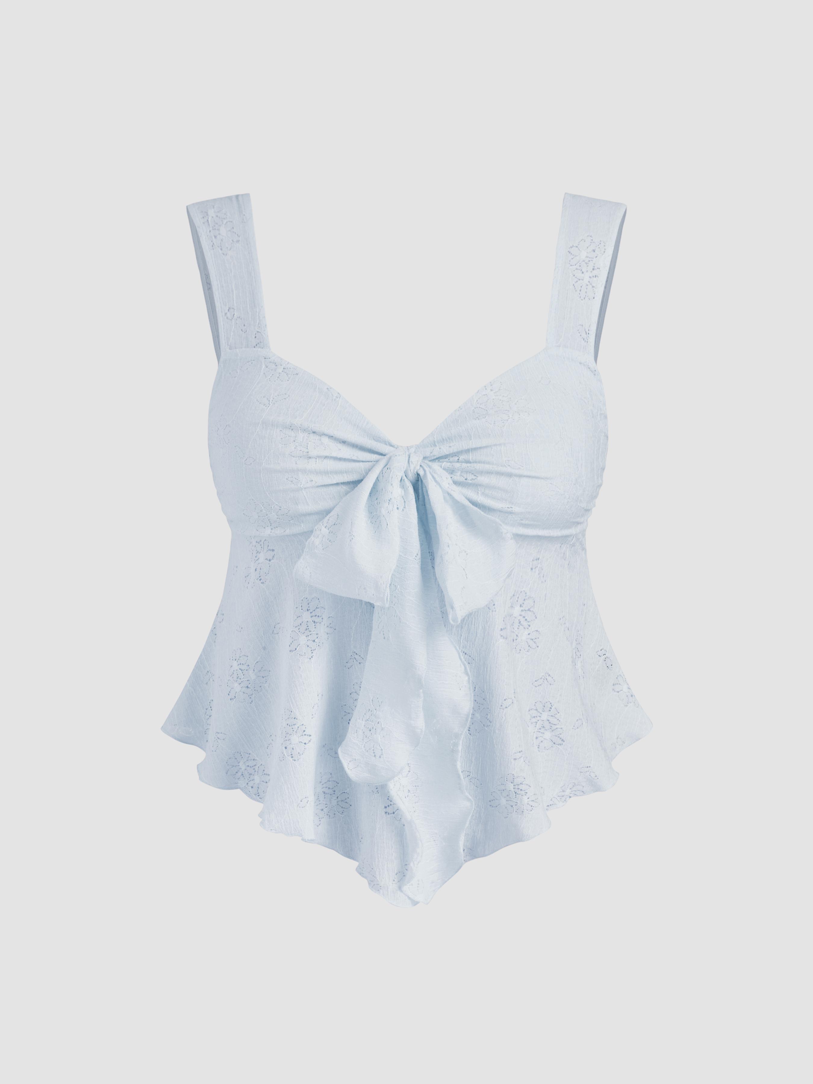 Lace Sweetheart Bowknot Tank Top Curve & Plus by CIDER