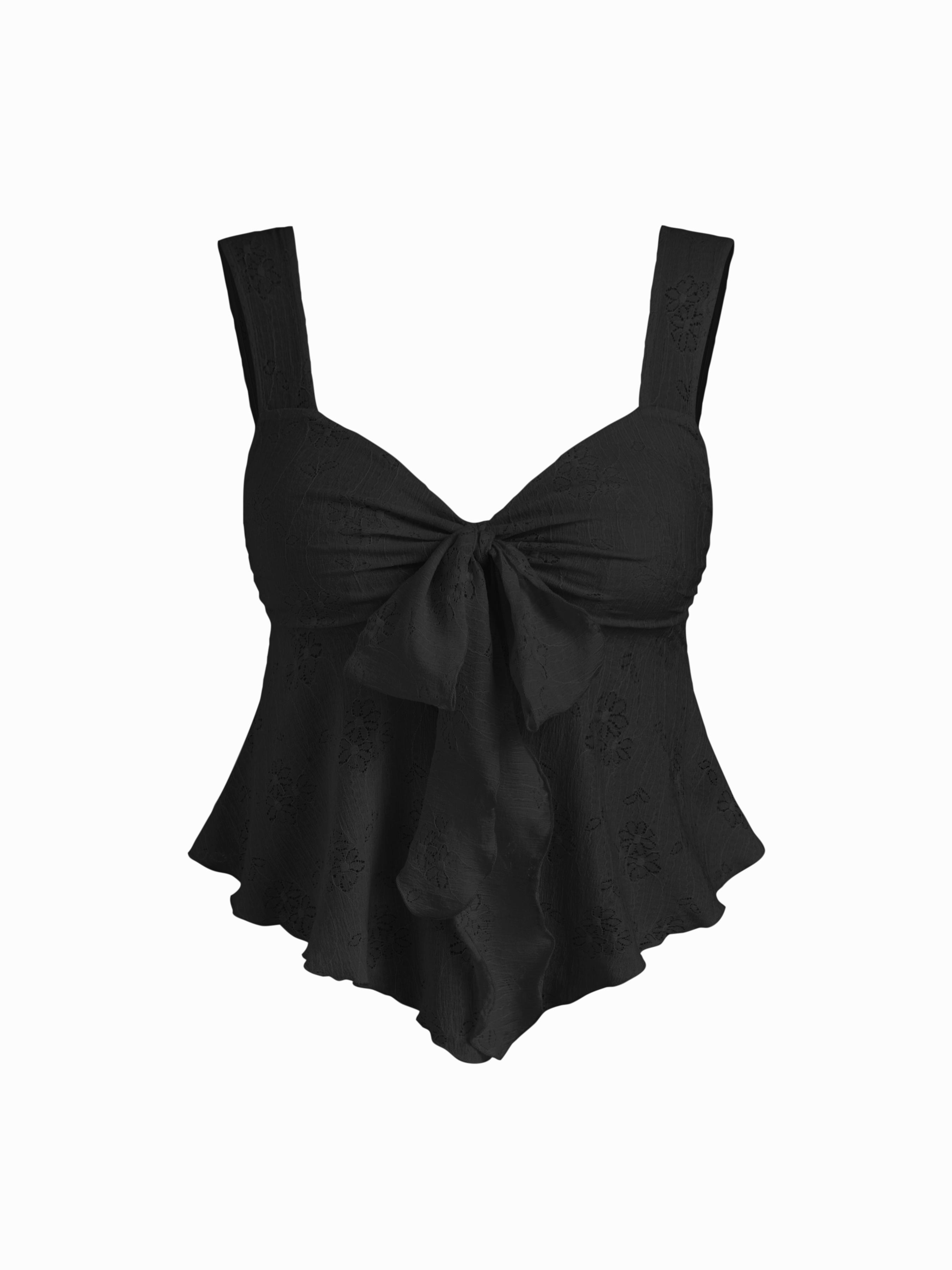 Lace Sweetheart Bowknot Tank Top Curve & Plus by CIDER