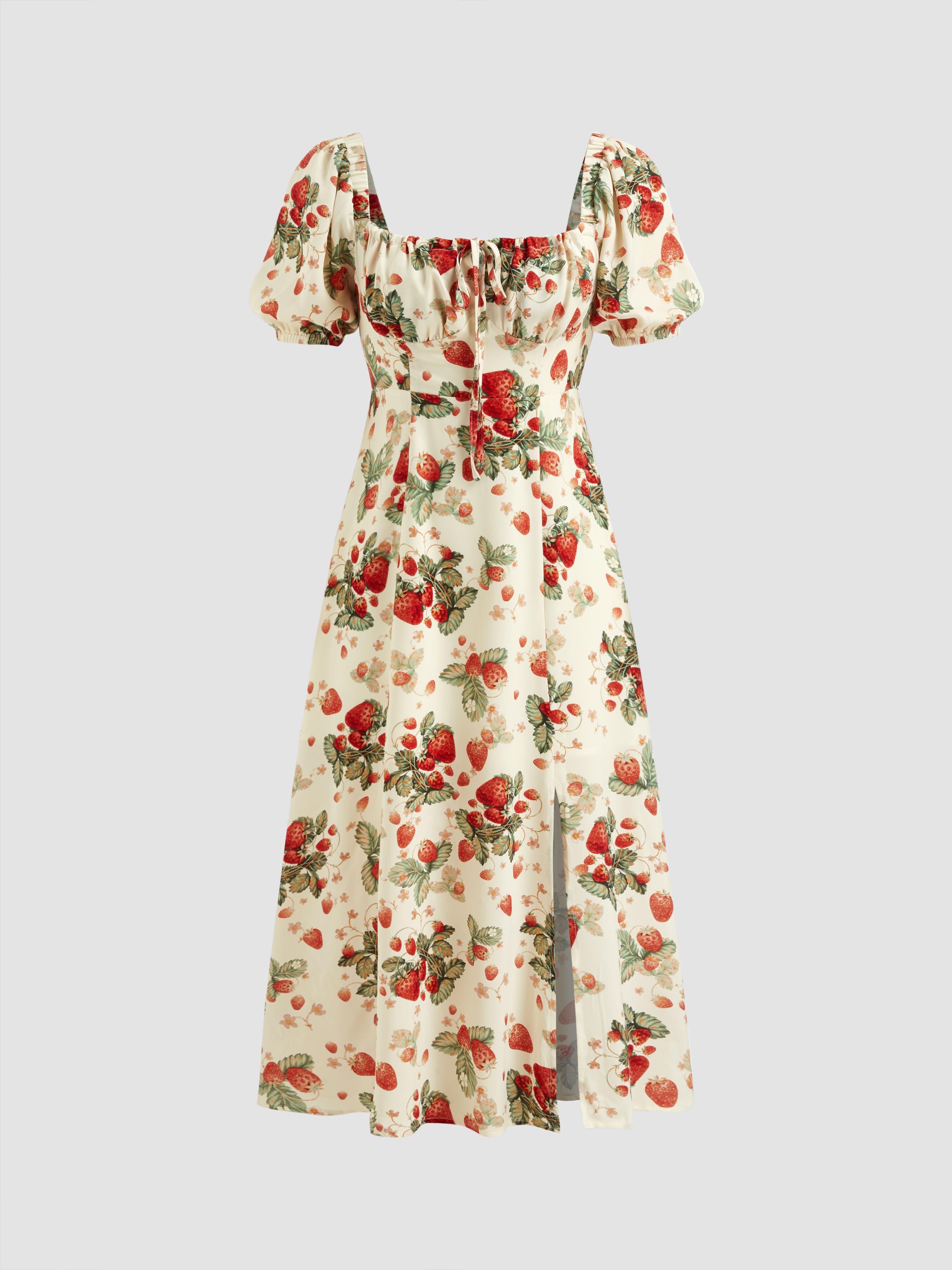 Lemon Split Knotted Shirred Midi Dress by CIDER