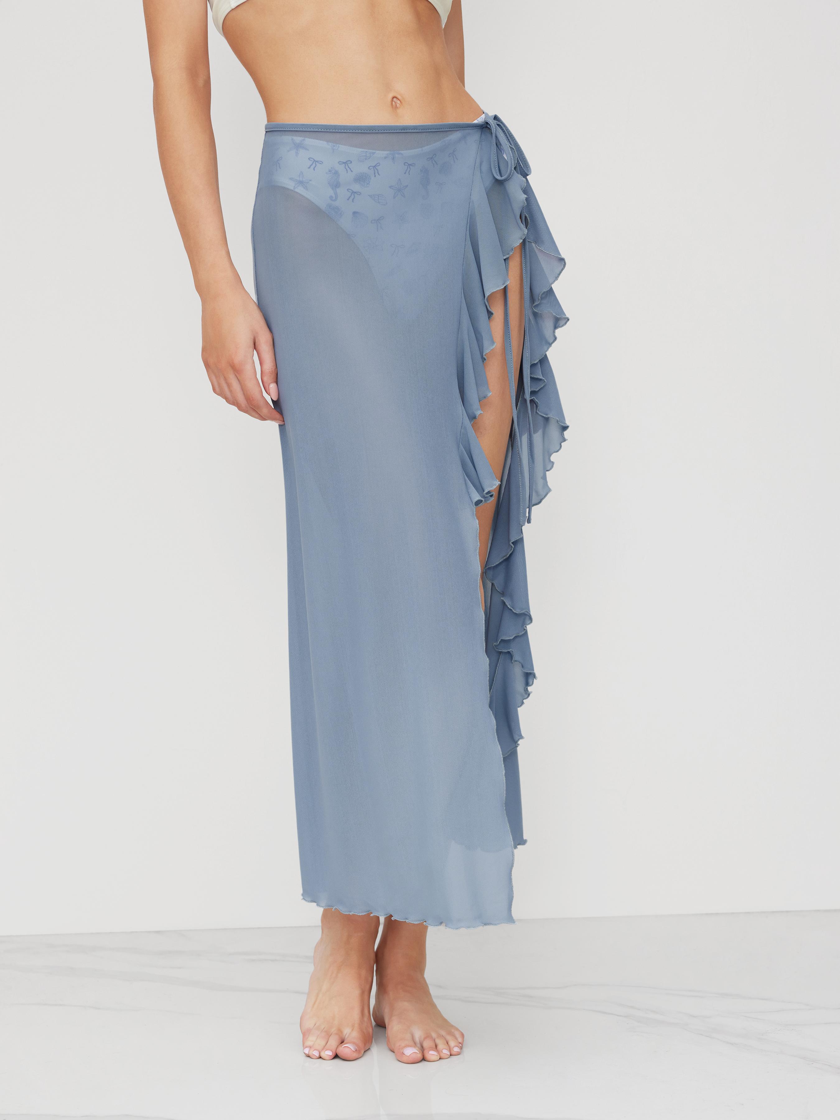 Lettuce Trim Knotted Sarong by CIDER