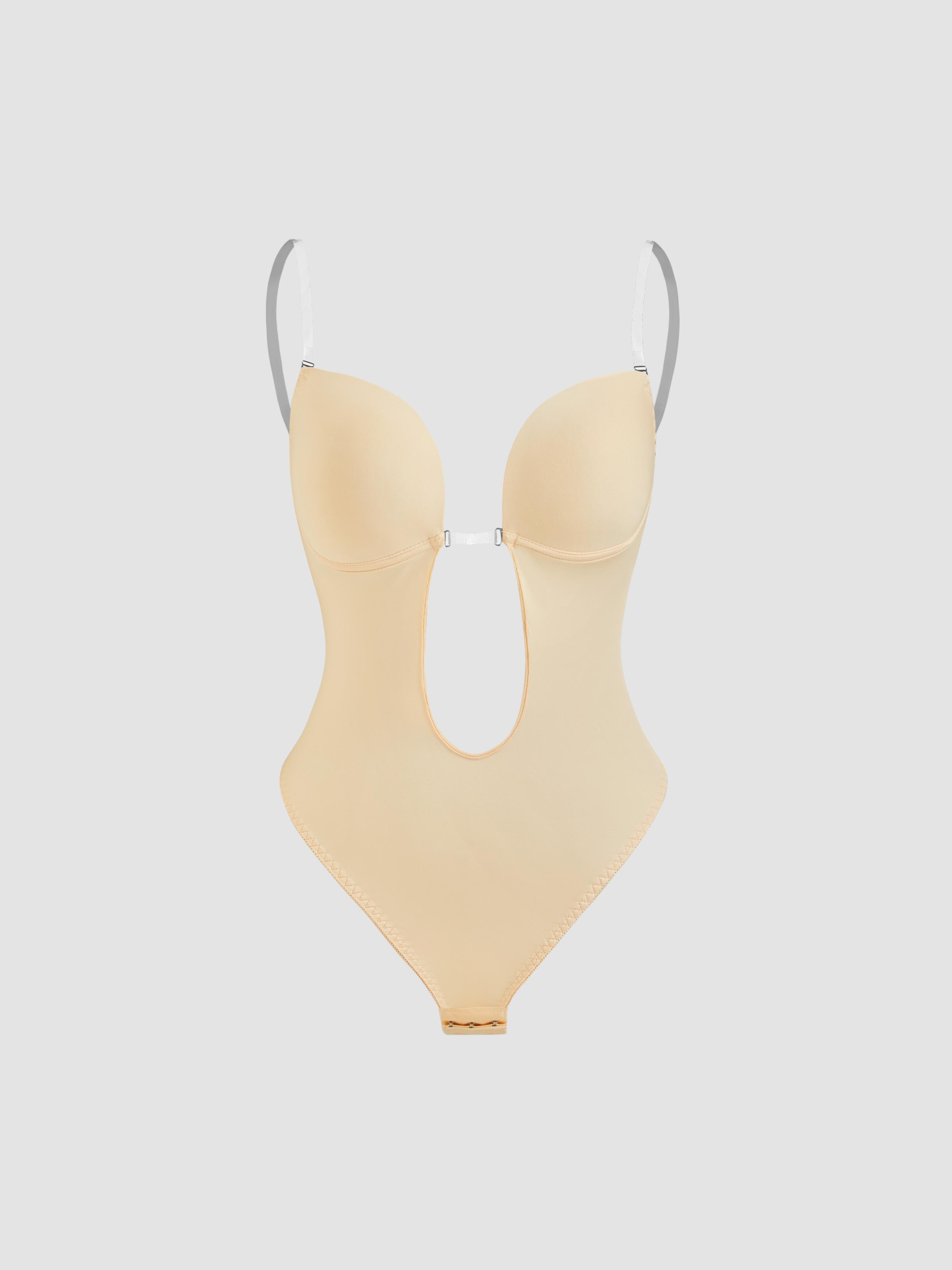 Light Compression Deep V Seamless Backless Shapewear Bodysuit by CIDER
