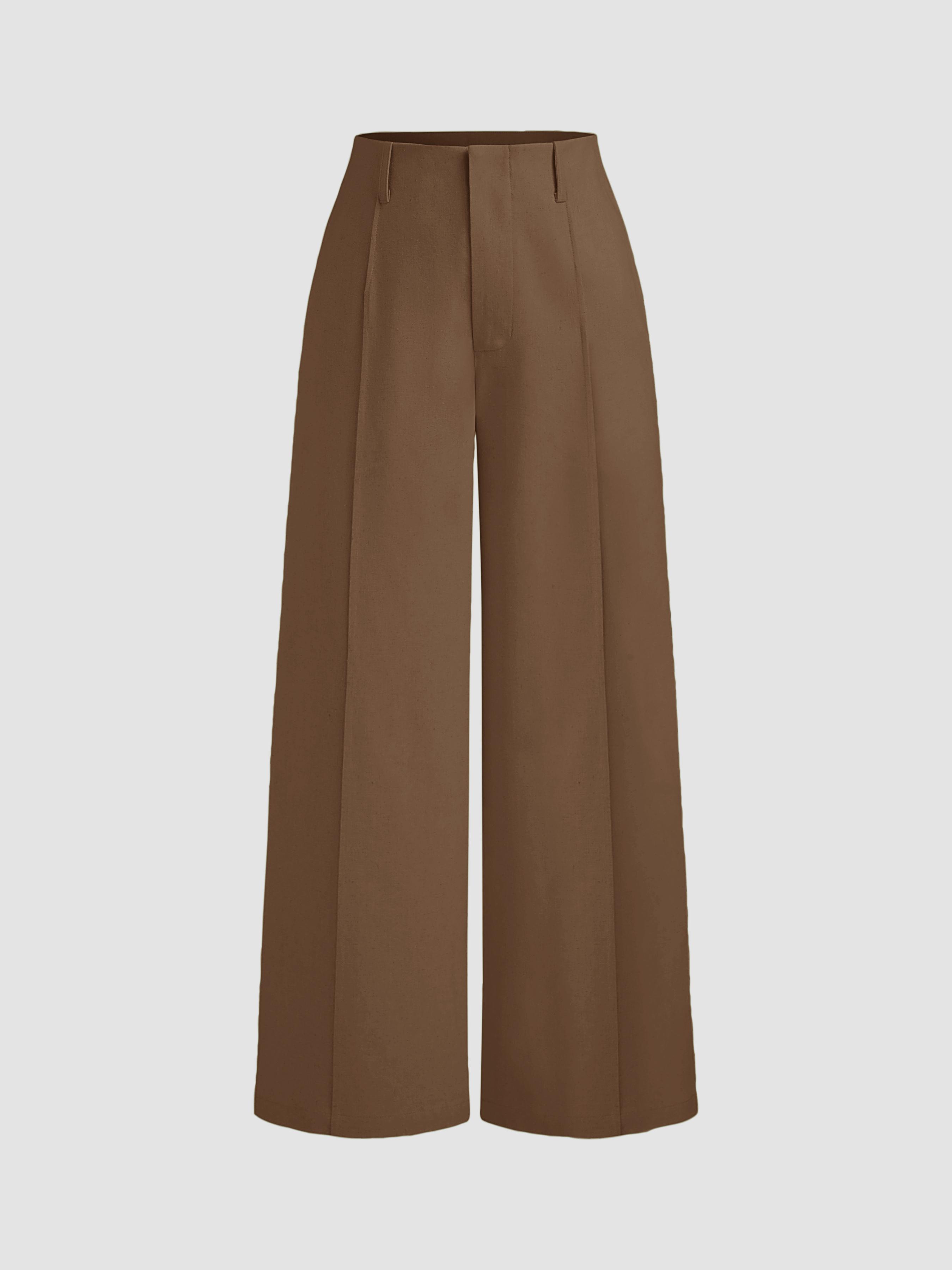 Linen High Rise Wide Leg Trousers by CIDER