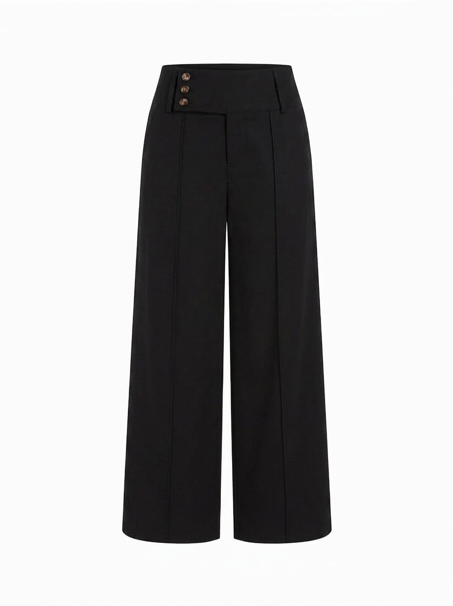 Linen-blend Low Rise Pleated Wide Leg Trousers by CIDER