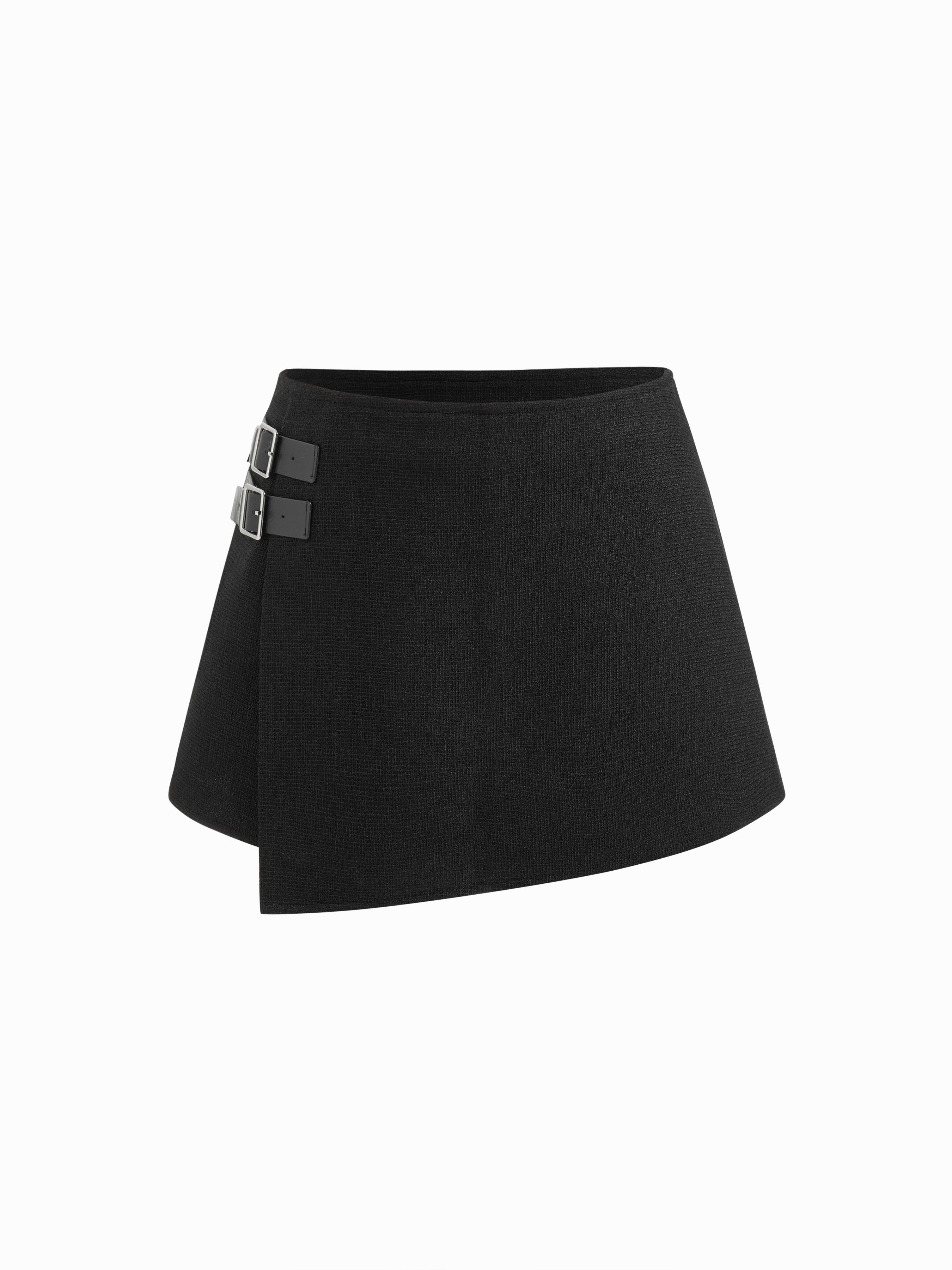 Low Rise Belted Mini Skort by CIDER