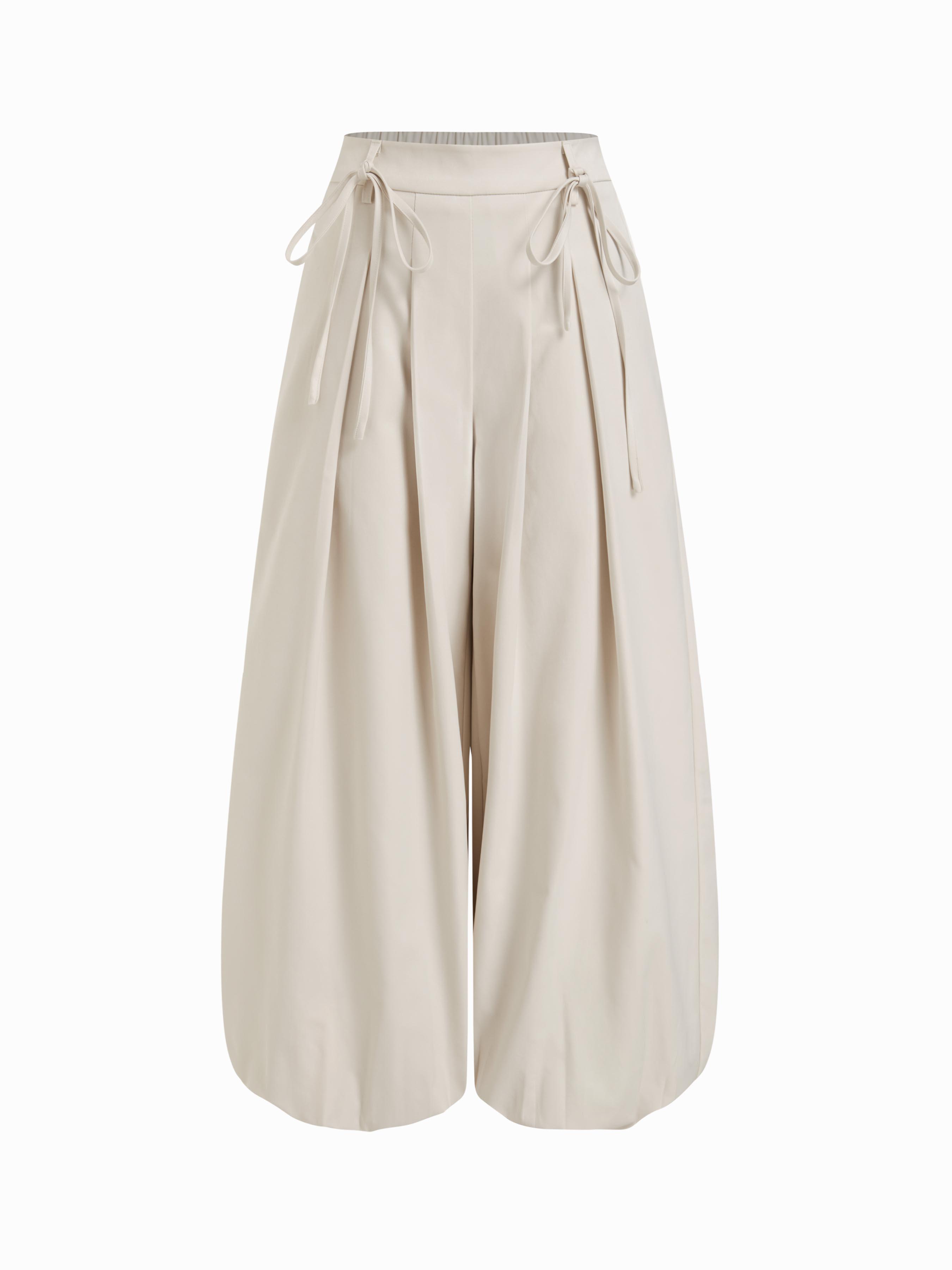 Low Rise Drawstring Barrel-leg Trousers by CIDER