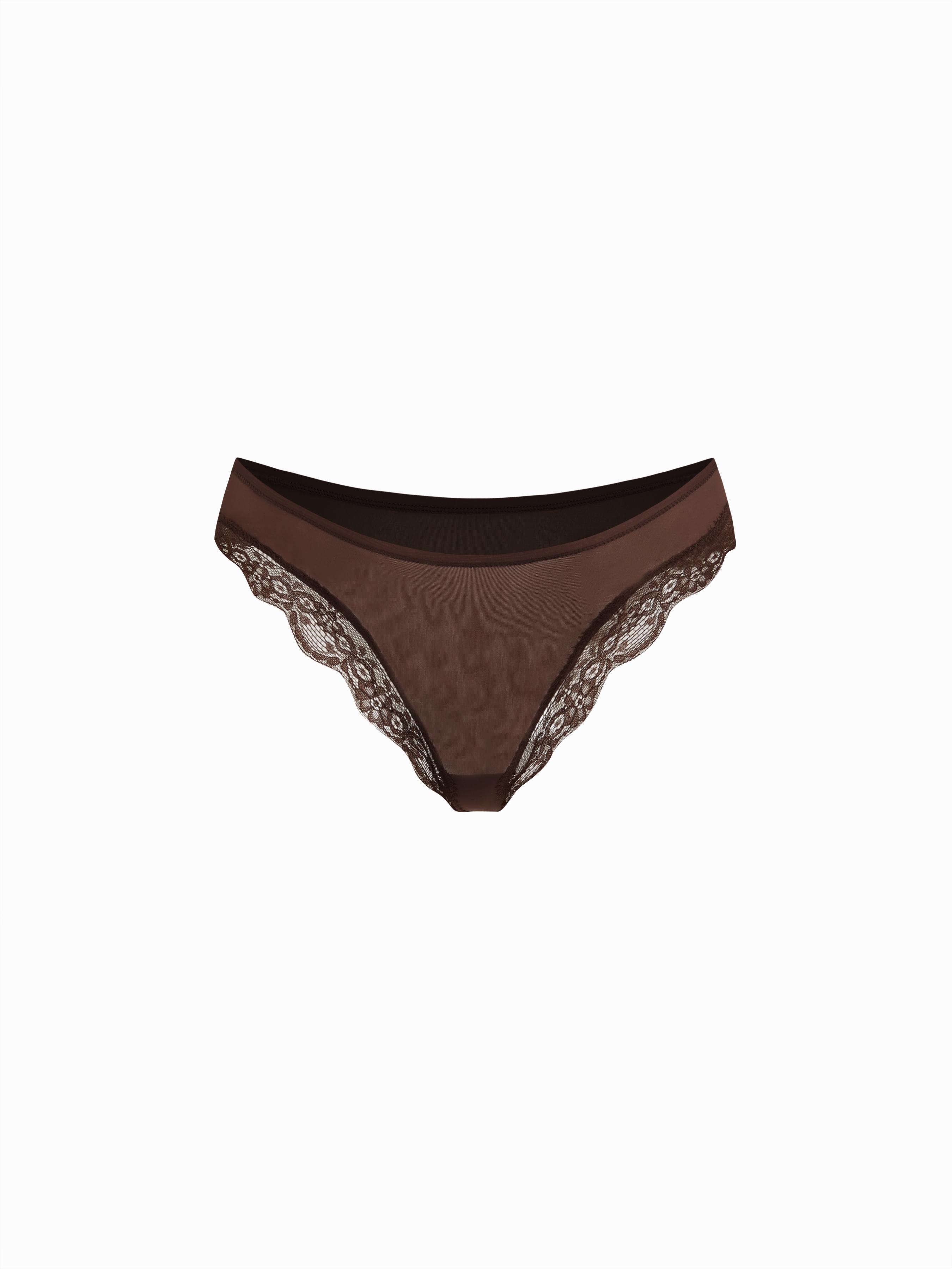 Low Rise Lace Trim Bikini Panty by CIDER