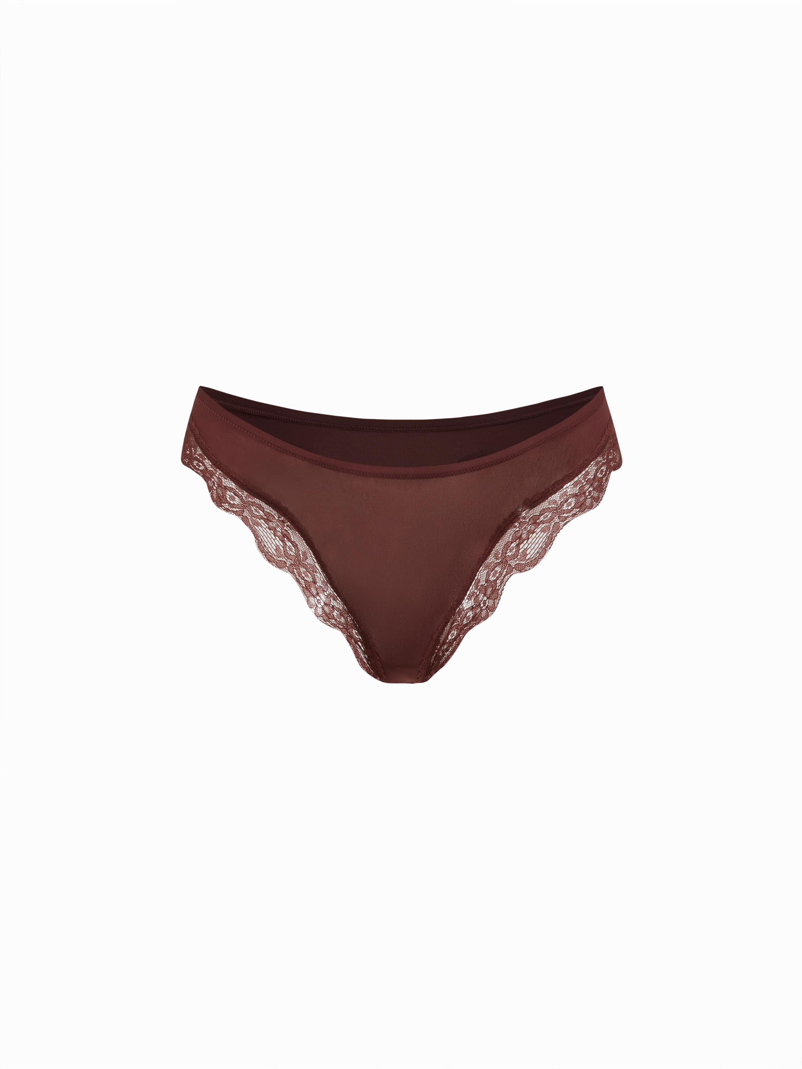 Low Rise Lace Trim Bikini Panty by CIDER