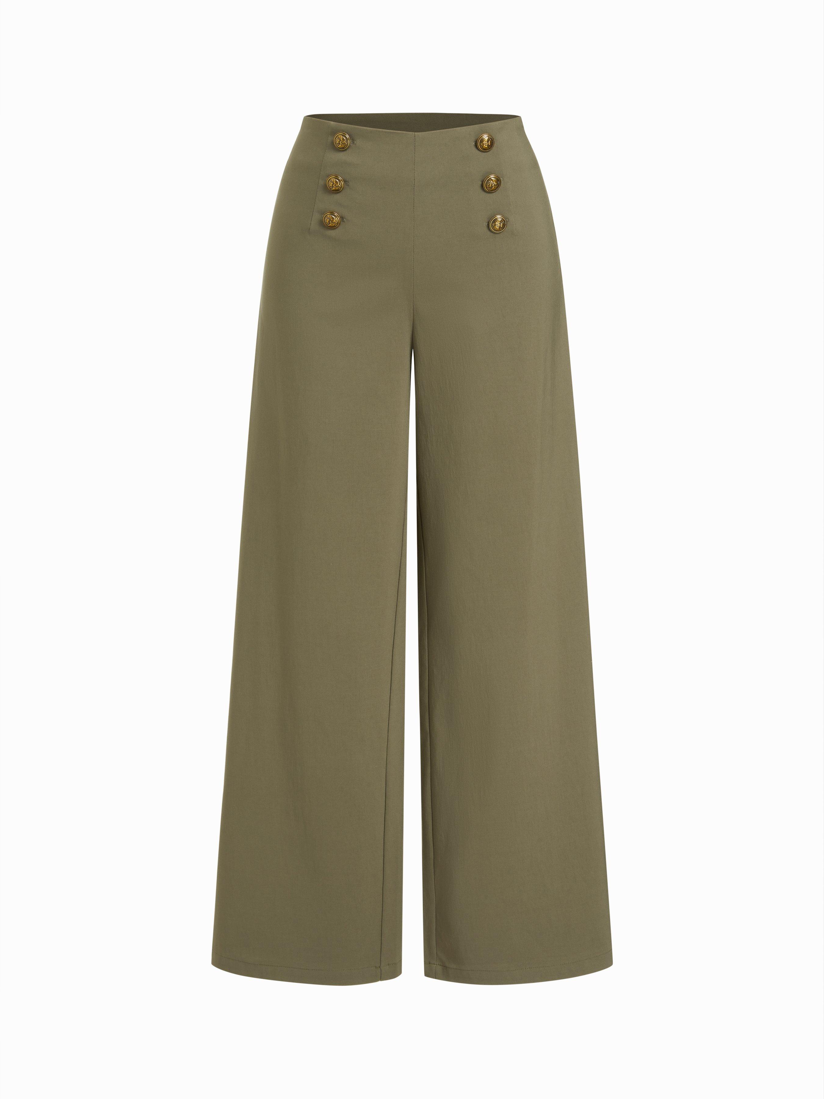 Low Rise Metal Detail Oversized Wide Leg Trousers by CIDER