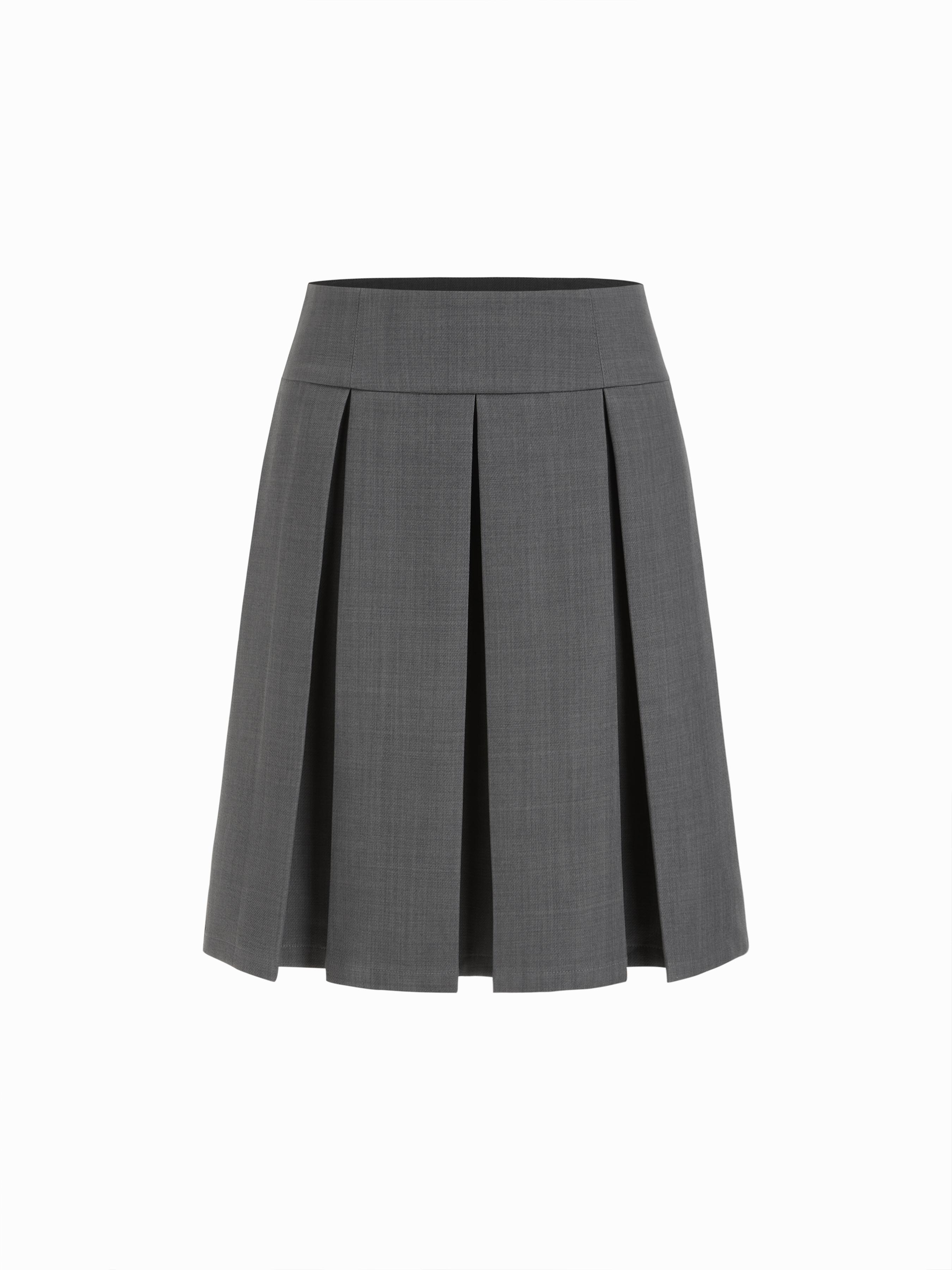 Low Rise Pleated Midi Skirt by CIDER