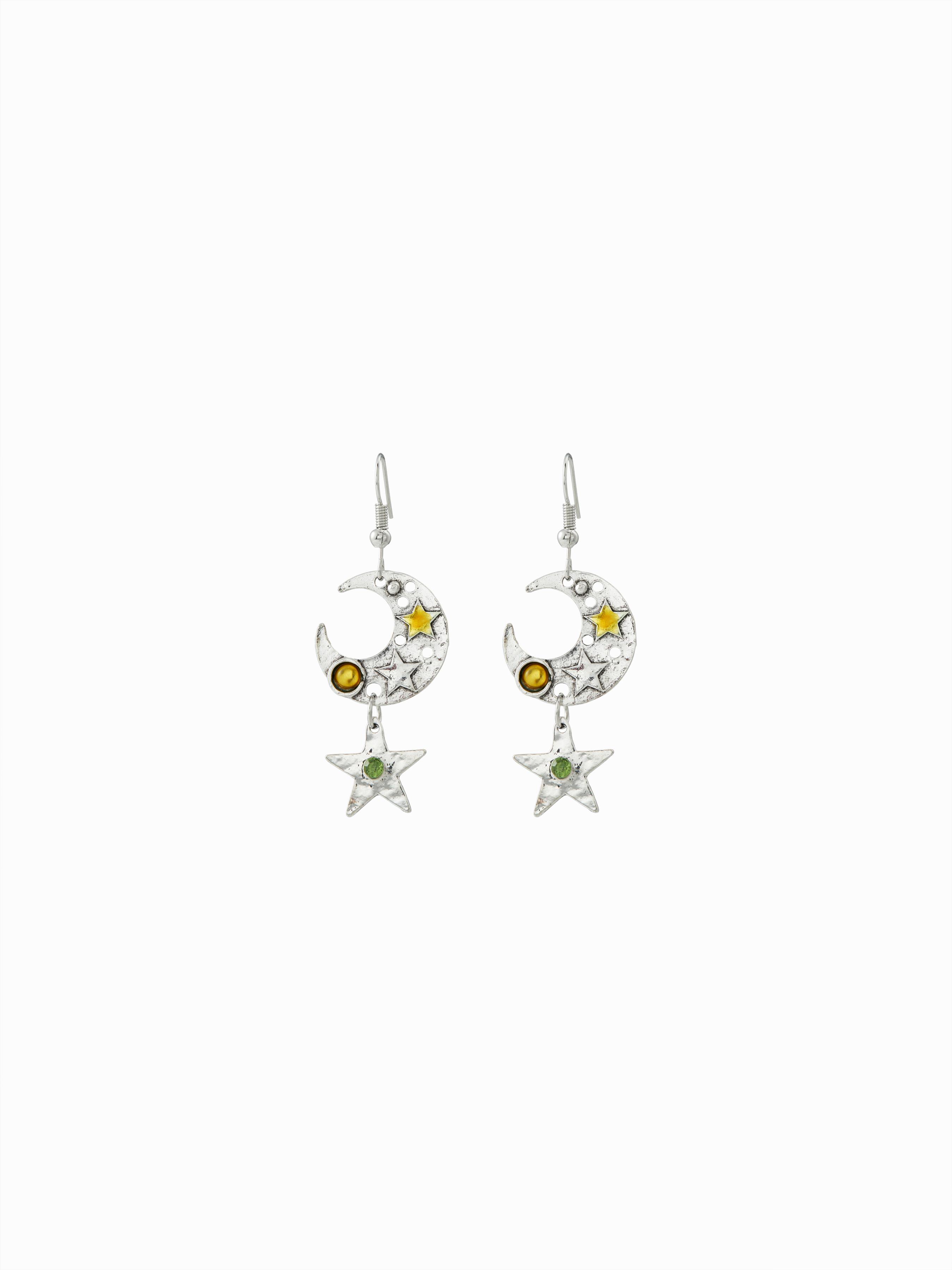 MOON & STAR DROP EARRINGS by CIDER