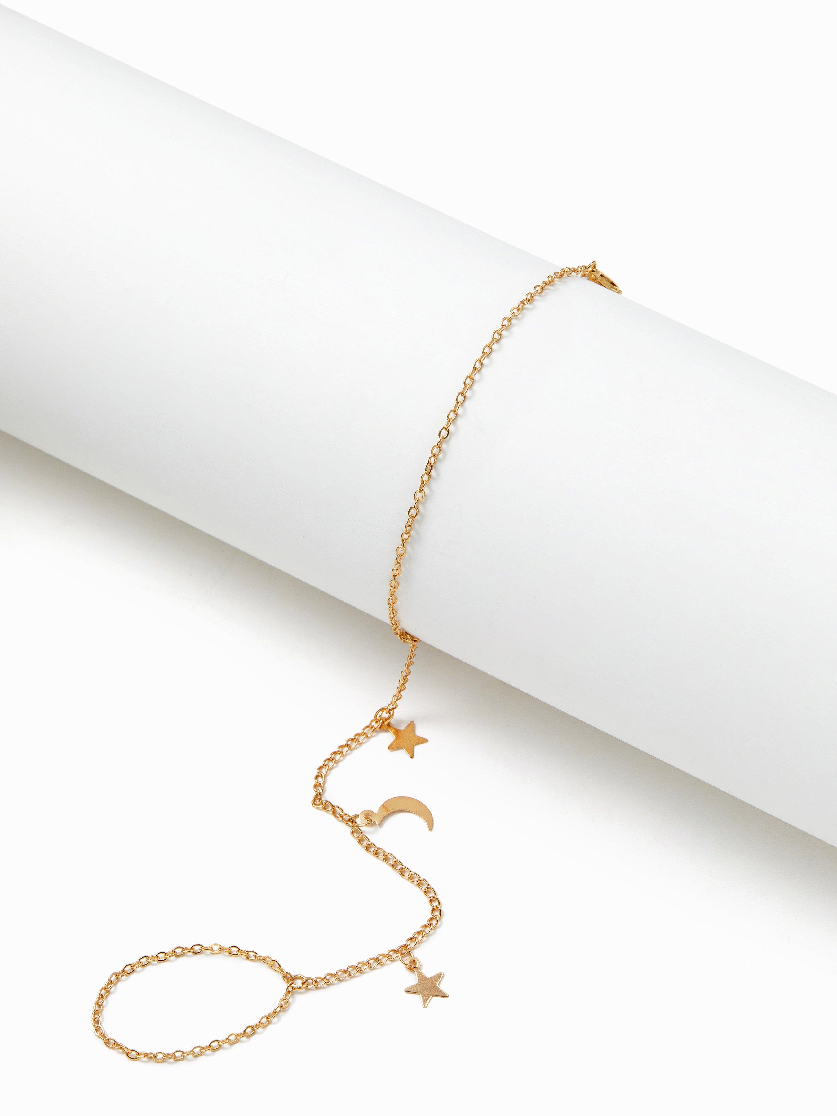 MOON & STAR HAND CHAIN BRACELET by CIDER