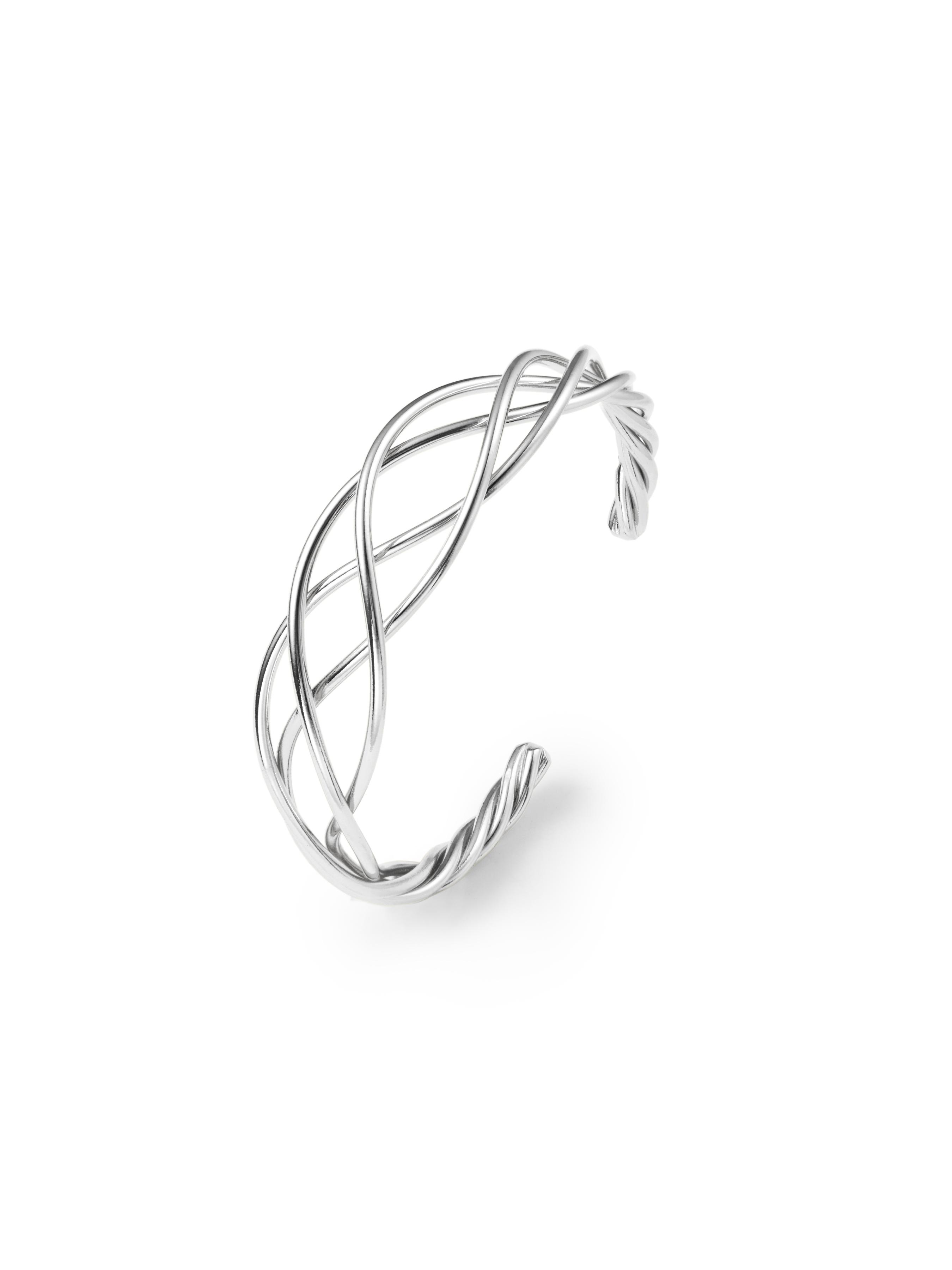 MULTI-LAYERED WAVE OPEN BANGLE BRACELET by CIDER