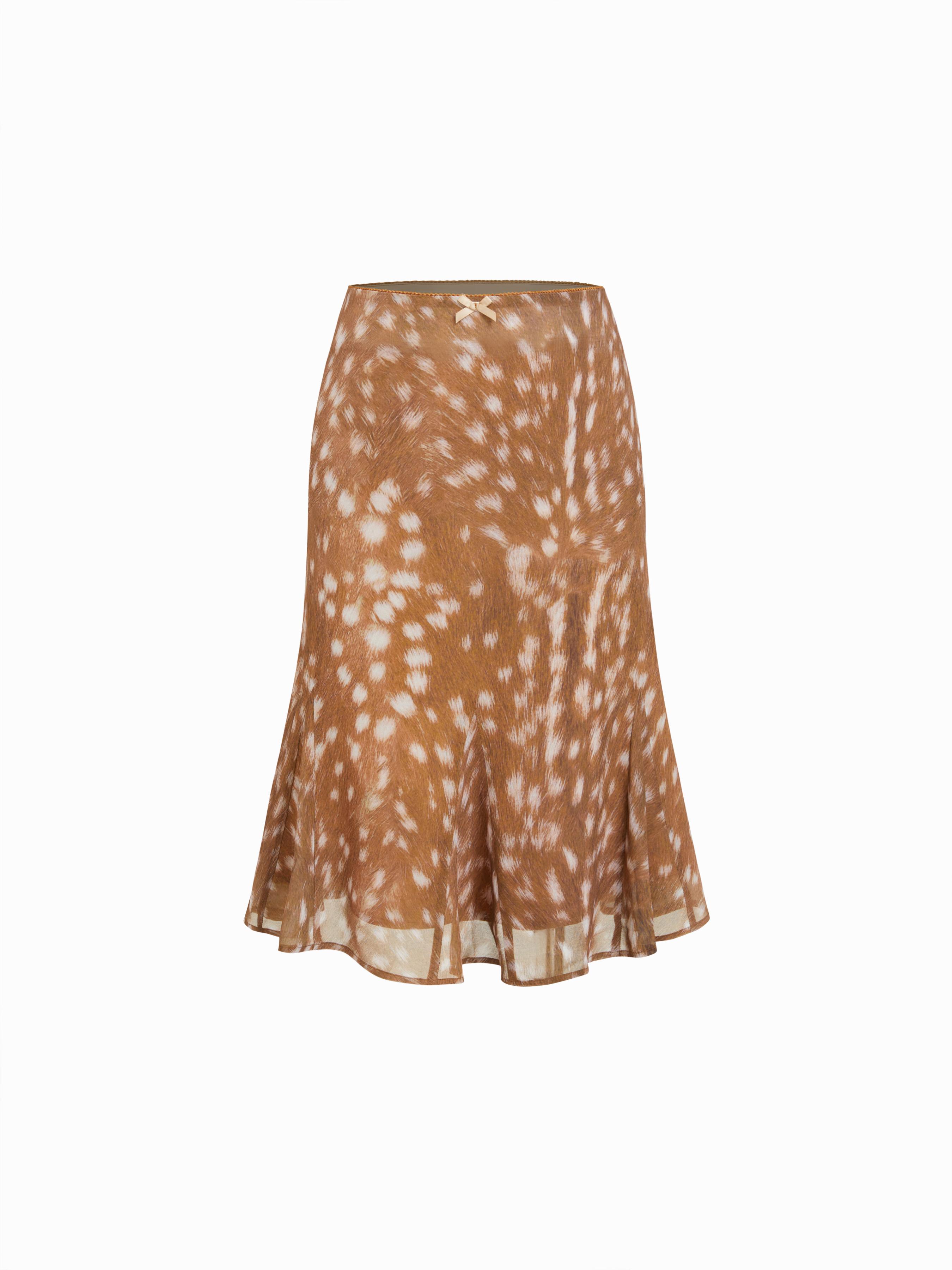 Mesh Low Rise Polka Dot Bowknot Mermaid Skirt by CIDER