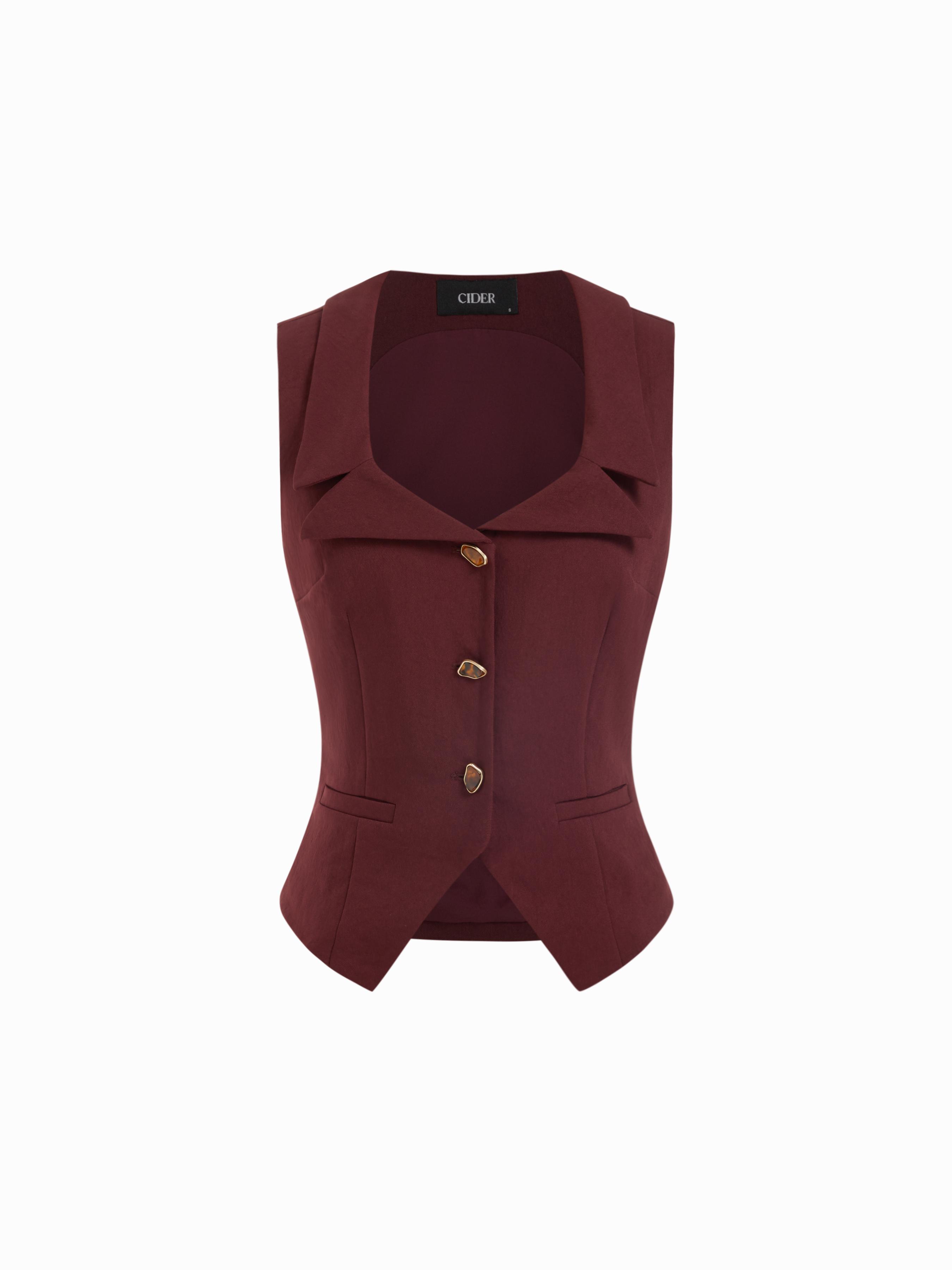 Metal Detail Collar Waistcoat by CIDER