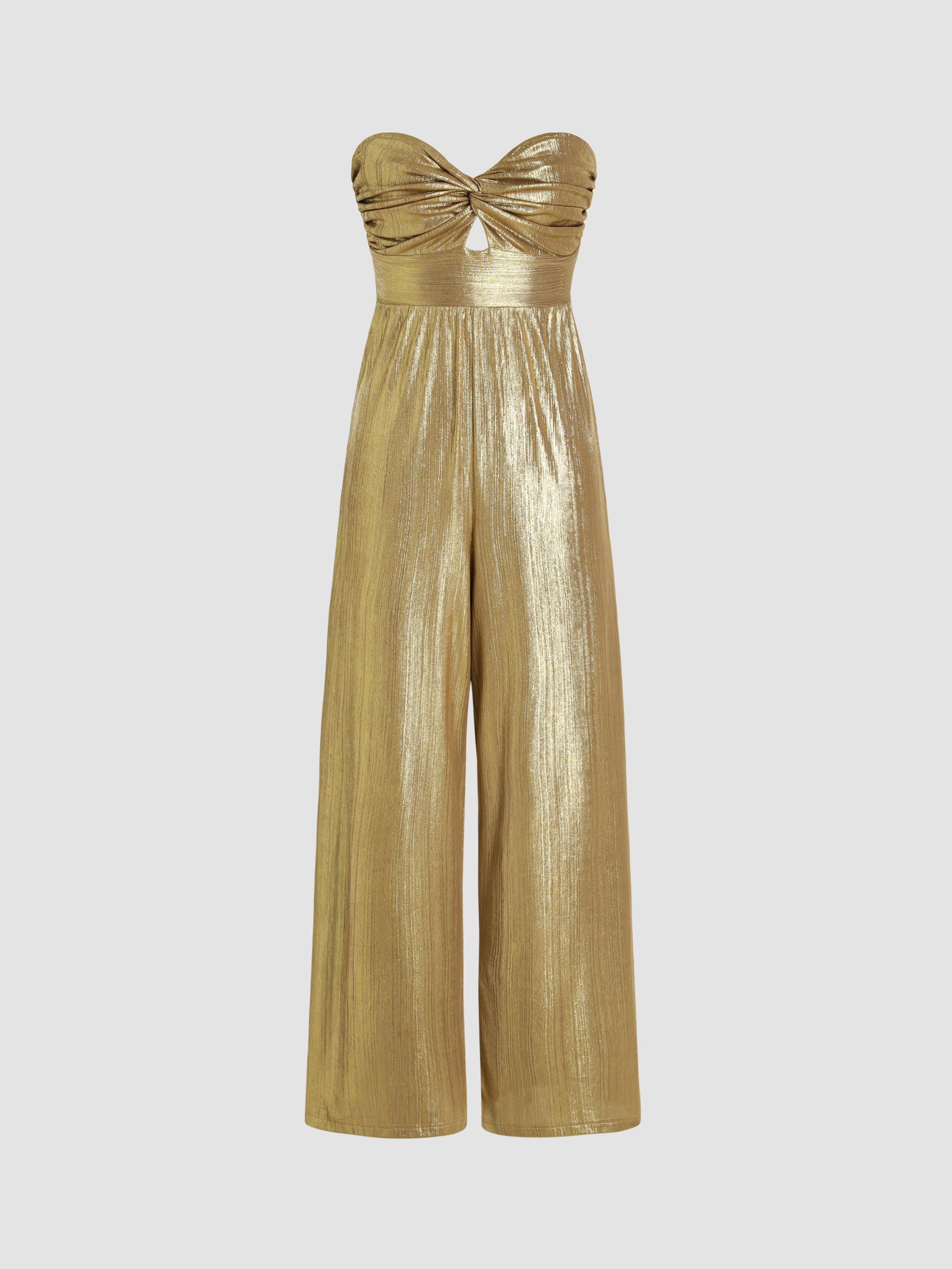 Metallic Twist Cut Out Jumpsuit by CIDER