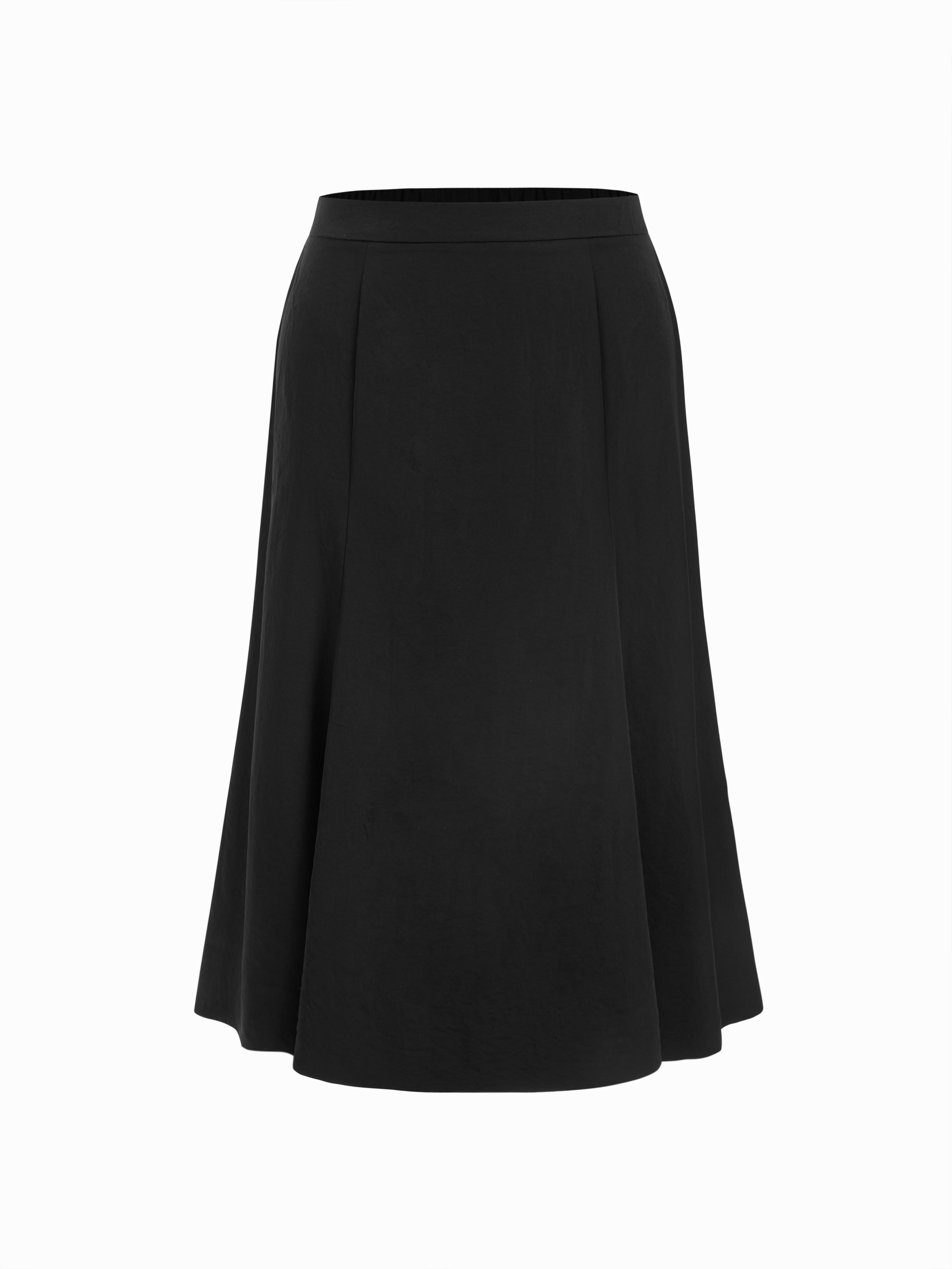 Mid Rise Elastic Waist A-Line Maxi Skirt by CIDER