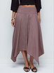 Mid Rise Plaid Asymmetrical A-line Midi Skirt by CIDER Mid Rise Plaid Asymmetrical A-line Midi Skirt by CIDER