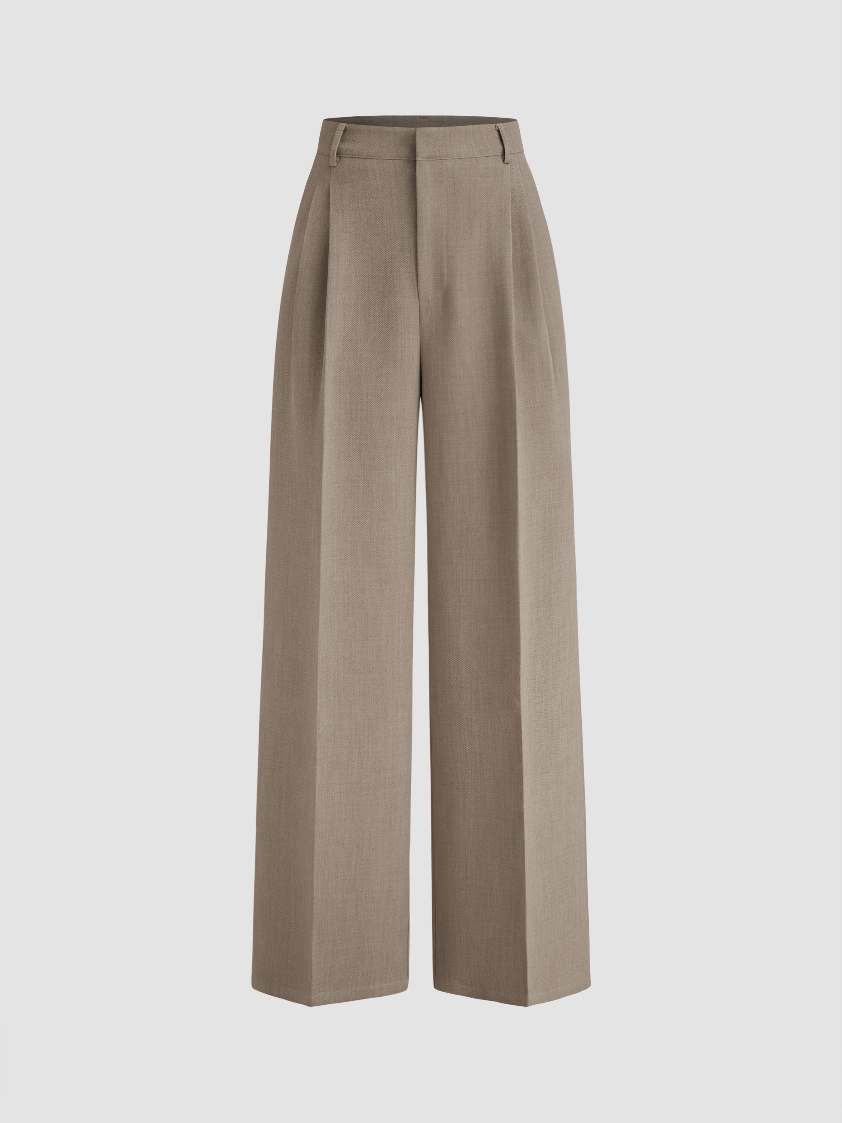 Mid Rise Pleated Wide Leg Trousers by CIDER